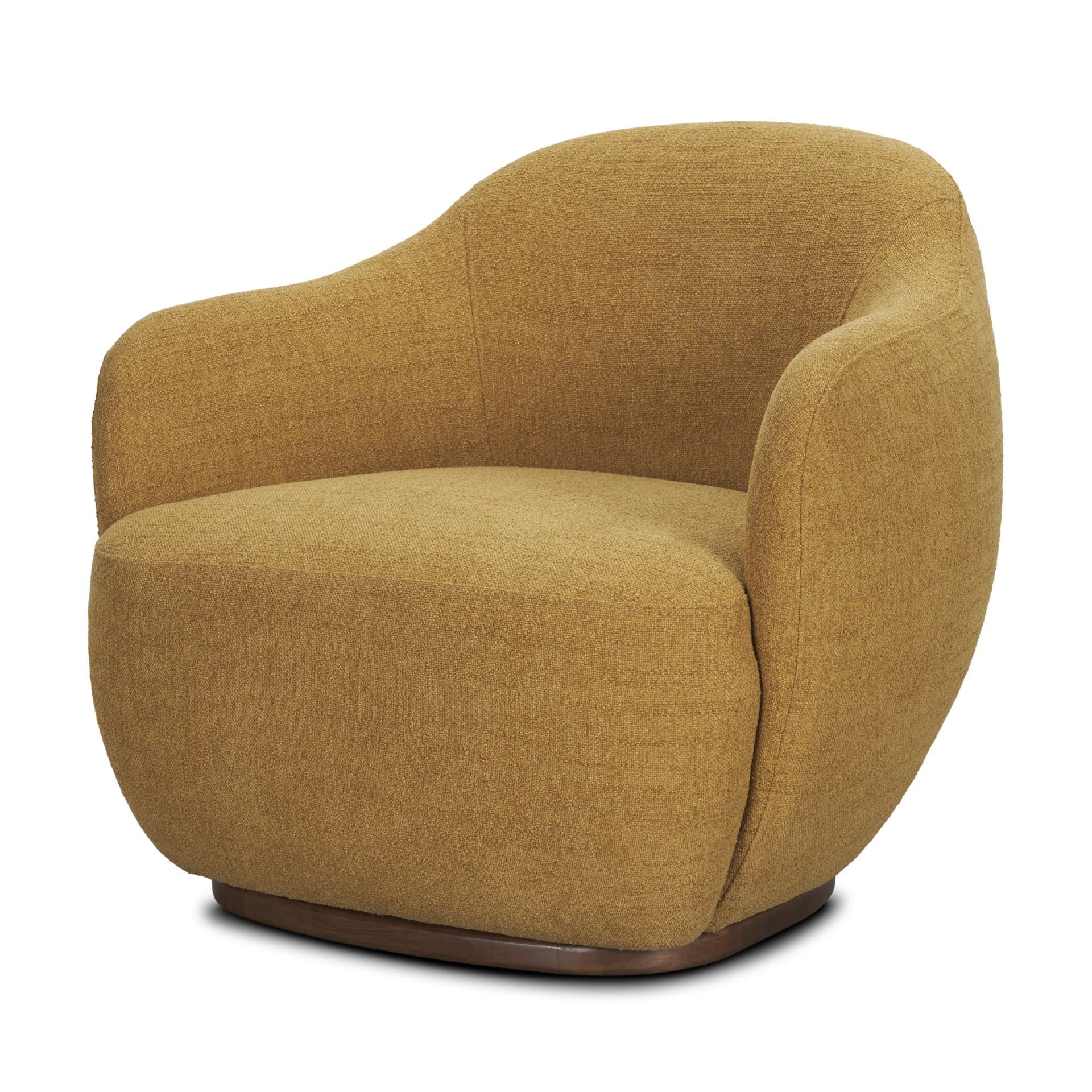 Hudson Mustard Fabric Upholstered Swivel Chair — product photograph