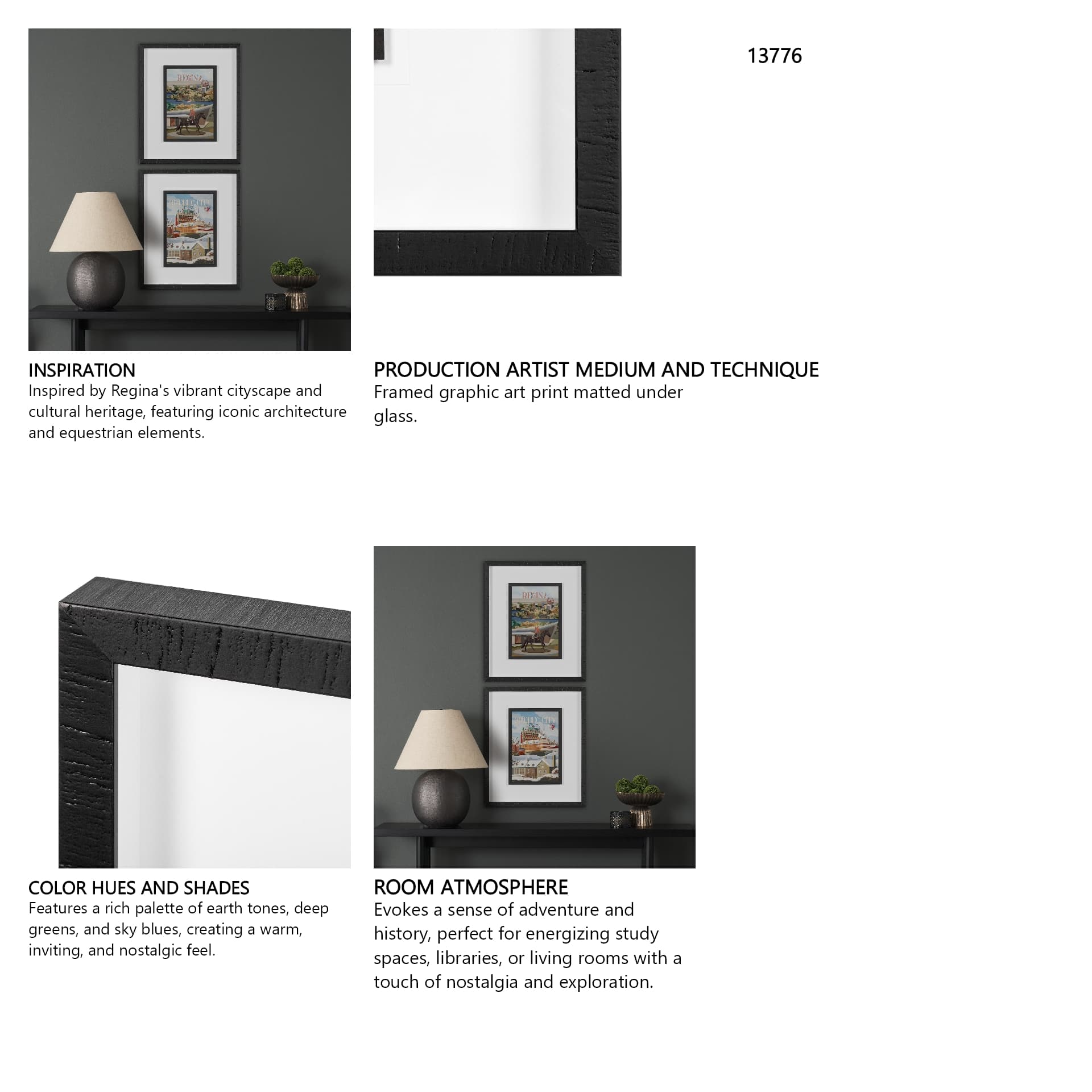Regina Go Canada (M) by Mercana Studio a Framed Art Print Matted under Glass — in a styled room