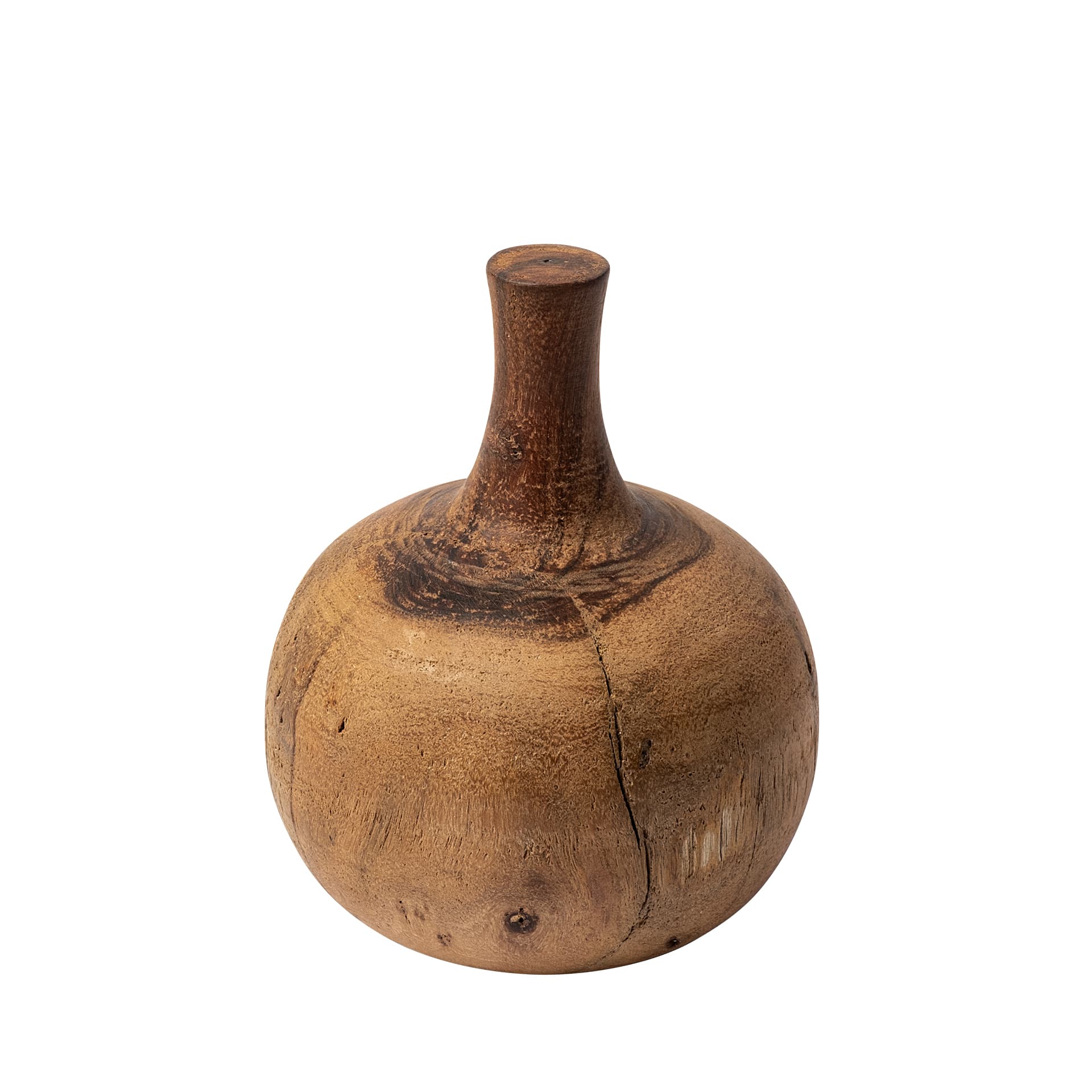 Afra Medium Solid Wood Vase Shaped Decorative Object — product photograph