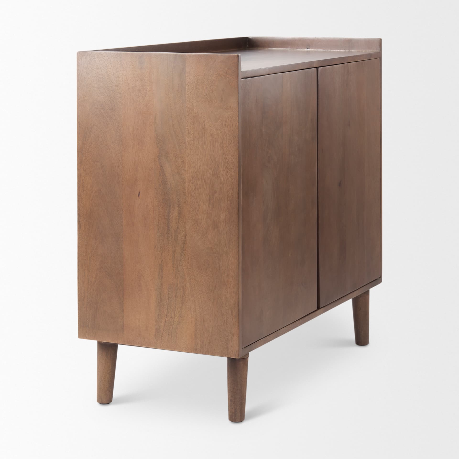 Lillie 36.0L x 16.0W x 32.0H Medium Brown Wood 2 Door Tray Top Accent Cabinet — product photograph
