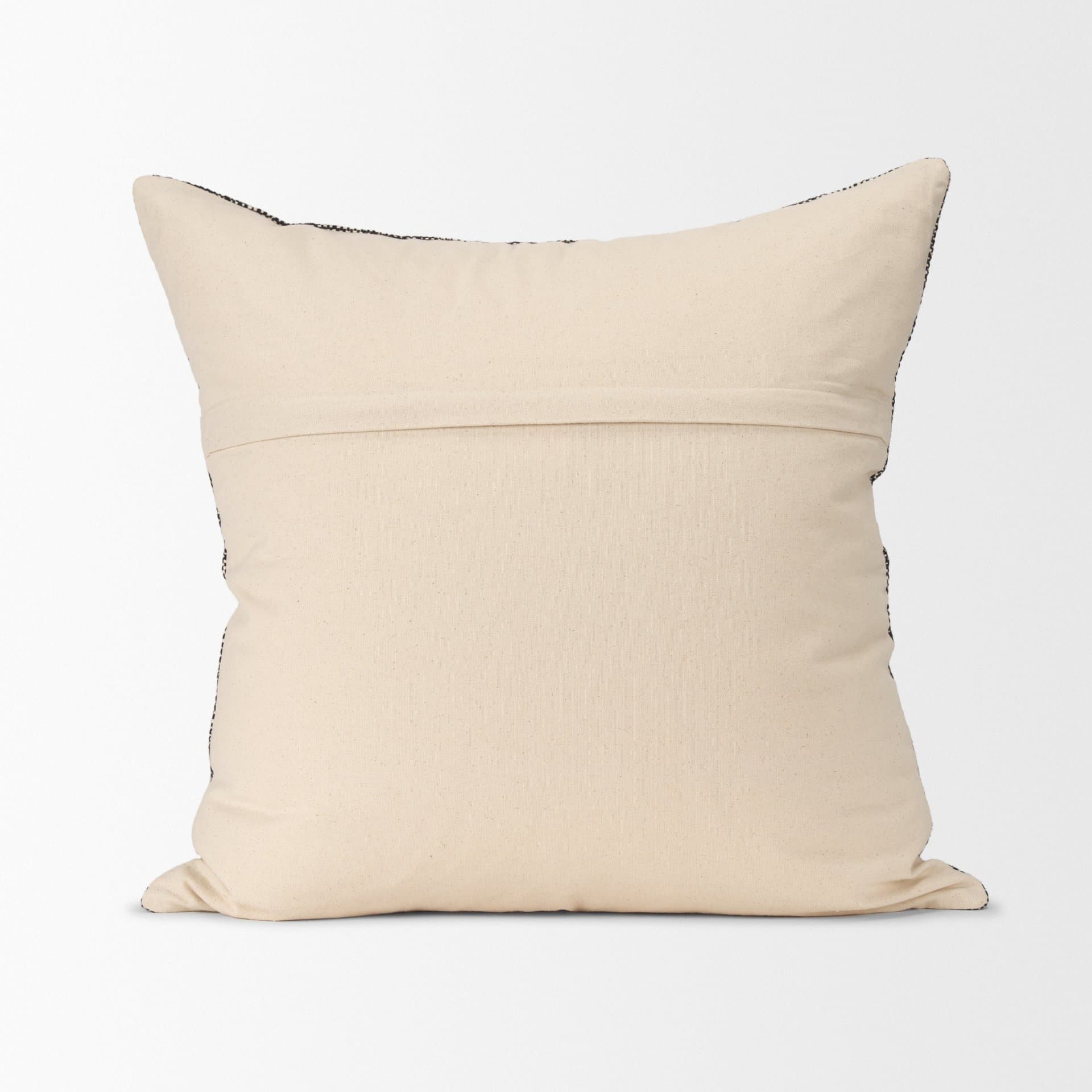 Jalia 20x20 Cream and Black Cotton Decorative Square Pillow Cover — product photograph