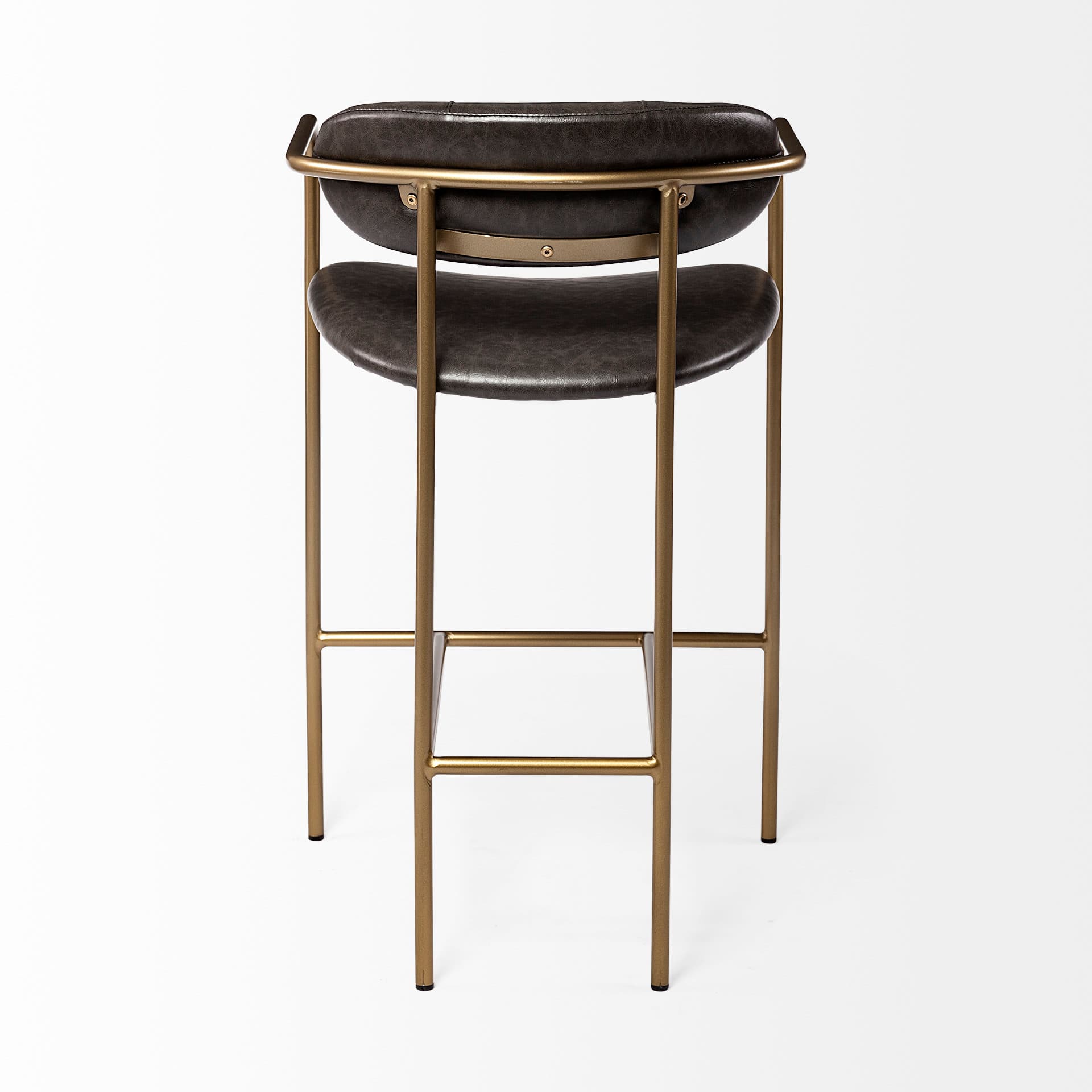 Parker Low Back 26.5in Seat Counter Stool | Brown Faux Leather — product photograph