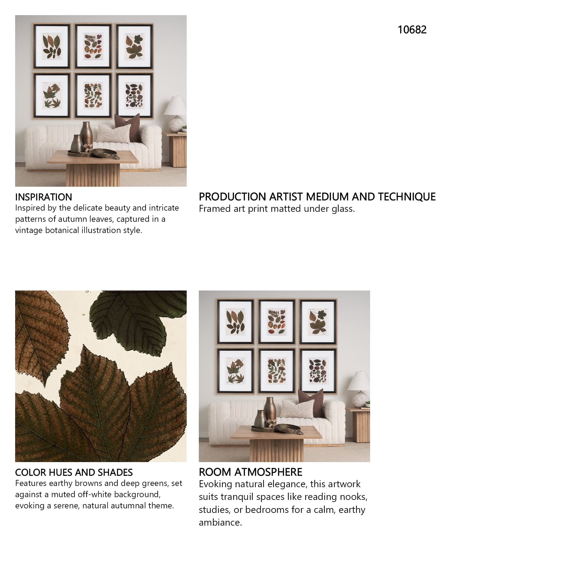 Autumnal Leaves III by Vision Studio a Framed Art Print Matted under Glass — in a styled room