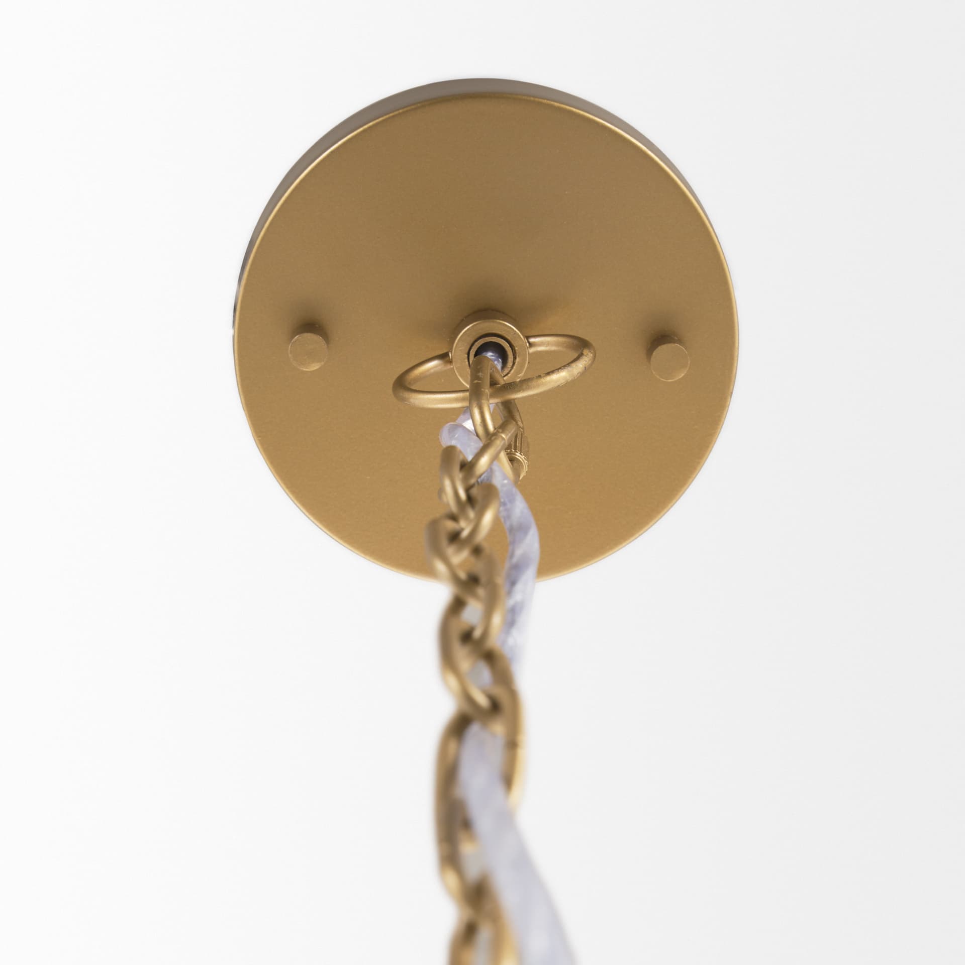 Sanne Antiqued Gold Metal w/ Silver Foil Wide Pendant Light — product photograph