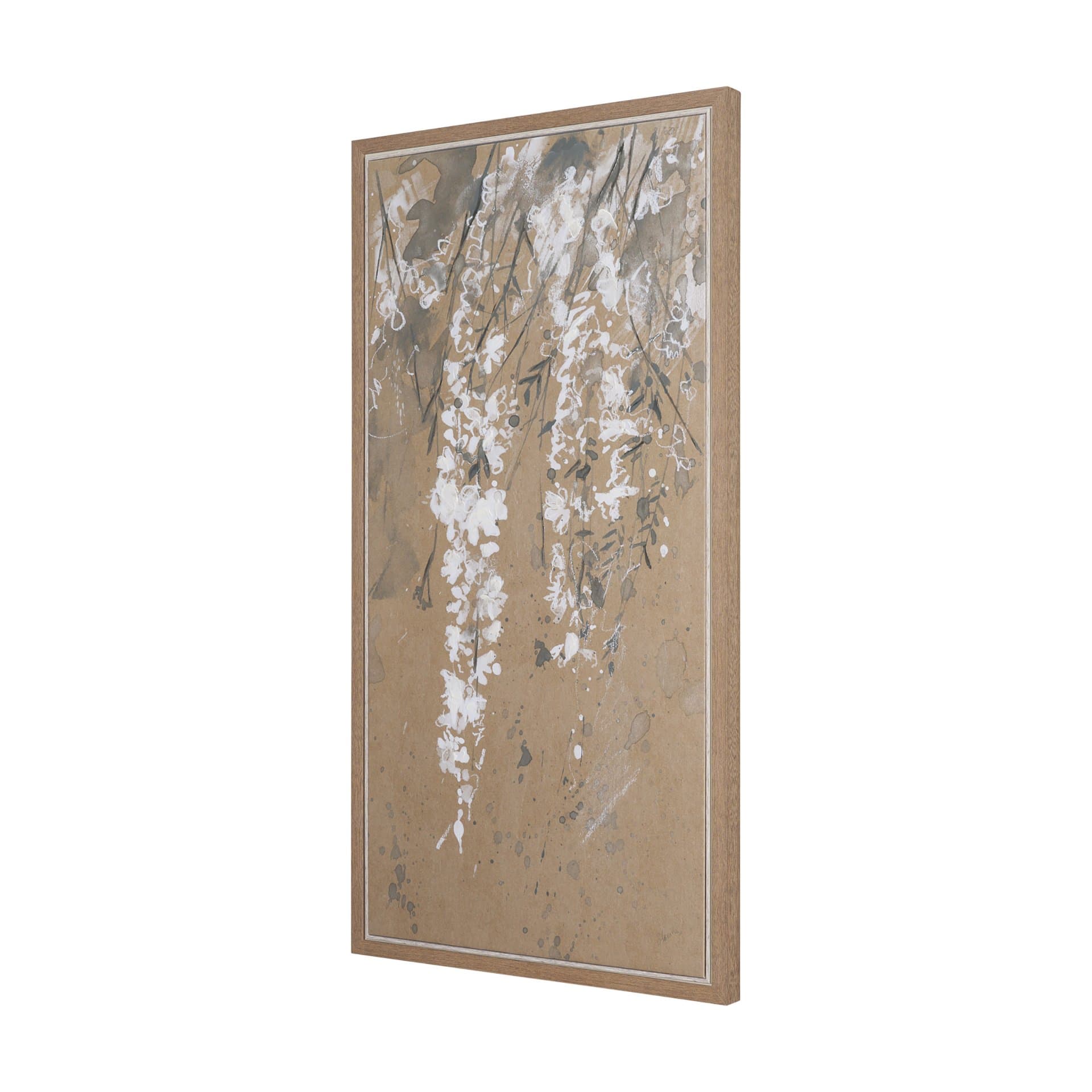 White Wisteria II by Mercana Studio Hand-Embellished Textured Framed Canvas Artwork — product photograph
