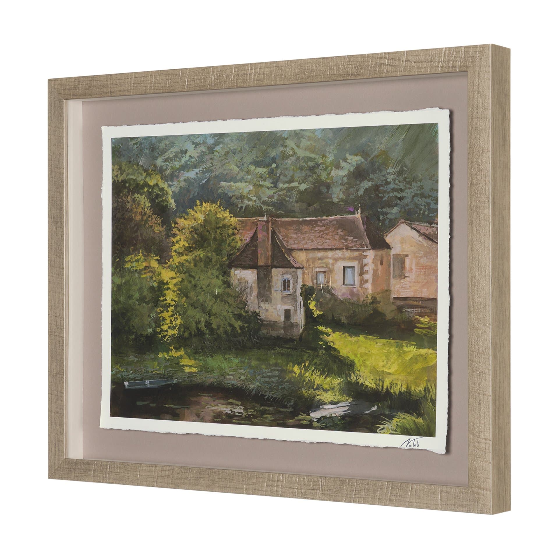 Country View(Set of 6) by Mercana Studio Hand-Embellished Textured Framed Artwork Matted under Glass — product photograph