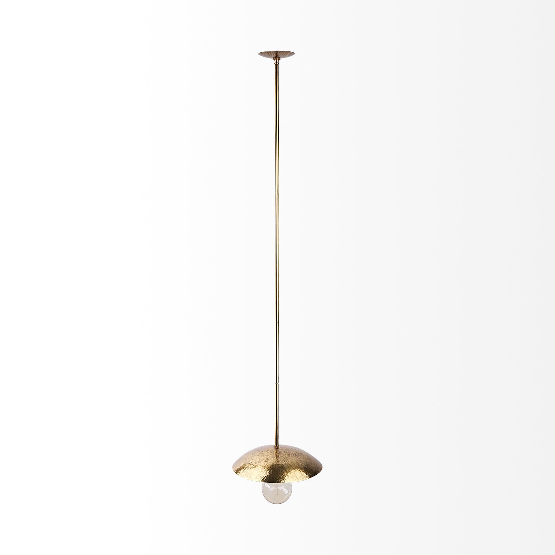 Garnet 13L x 13W Gold Hammered Metal Pendant Light — product photograph