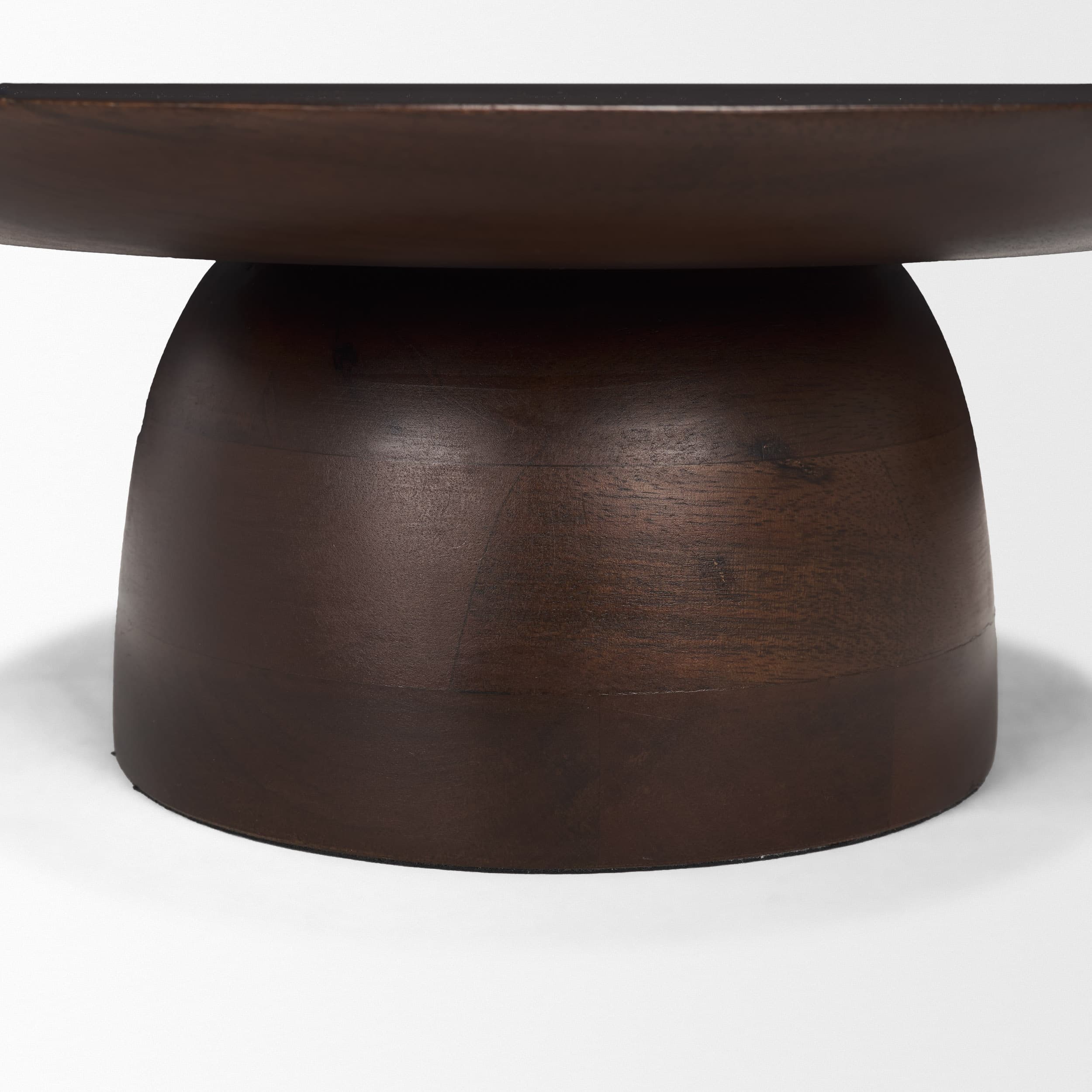 Sadira Small Mid-Dark Brown Solid Wood Round Riser — product photograph