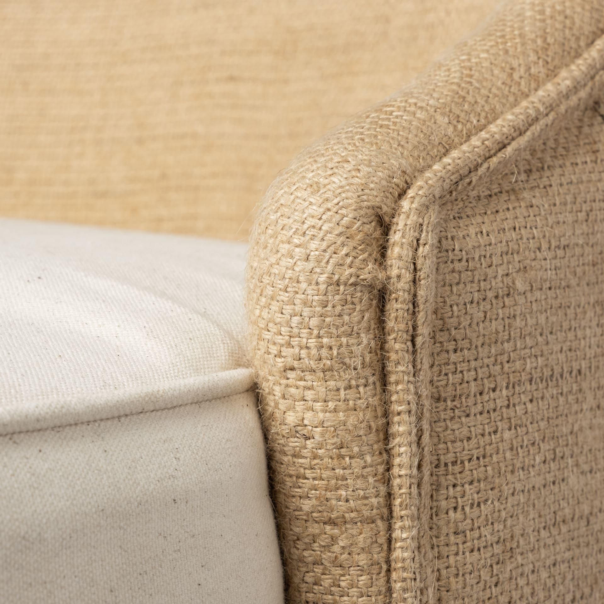 Monmouth Low Back 30in Seat Bar Stool | Cream Fabric w/ Brown Wood — product photograph