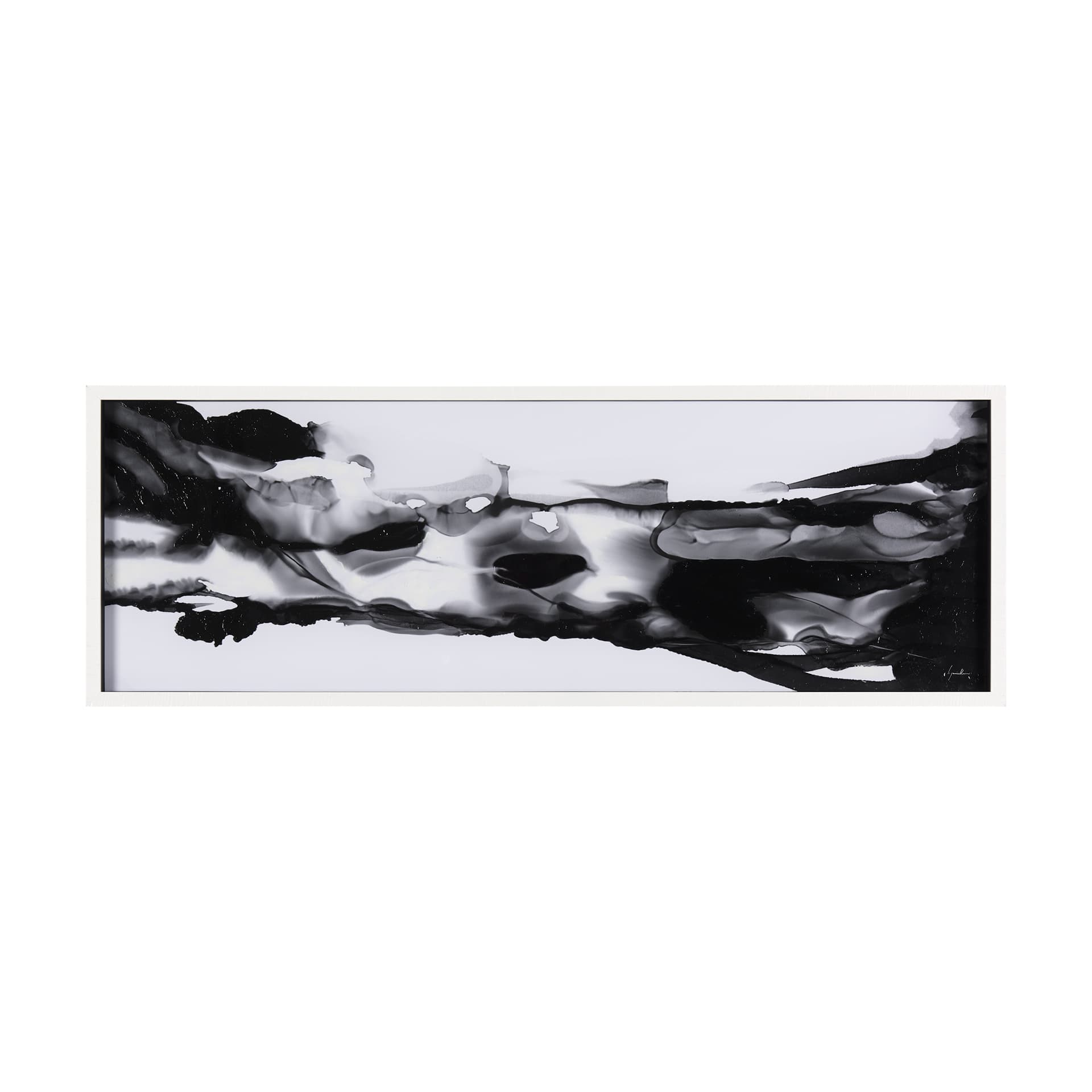 Turbulent River by Mercana Studio a Hand Embellished Textured Framed Art Print Matted under Glass — product photograph
