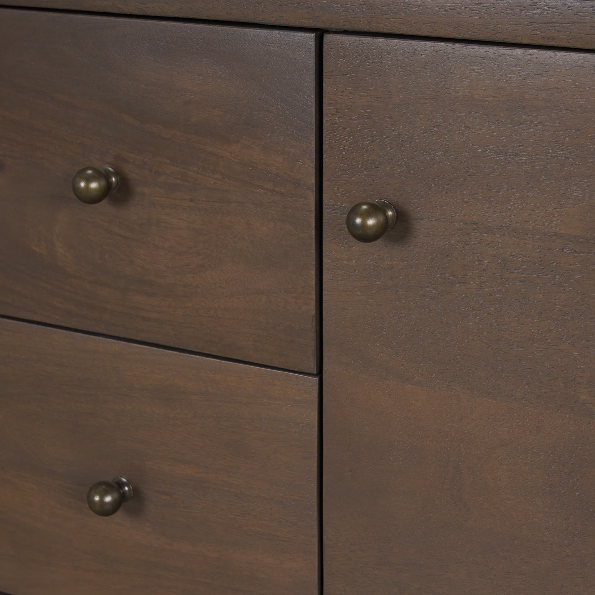 Jonan Dark Brown Wood w/ Dark Aged Brass 2 Door 3 Drawer Sideboard — product photograph