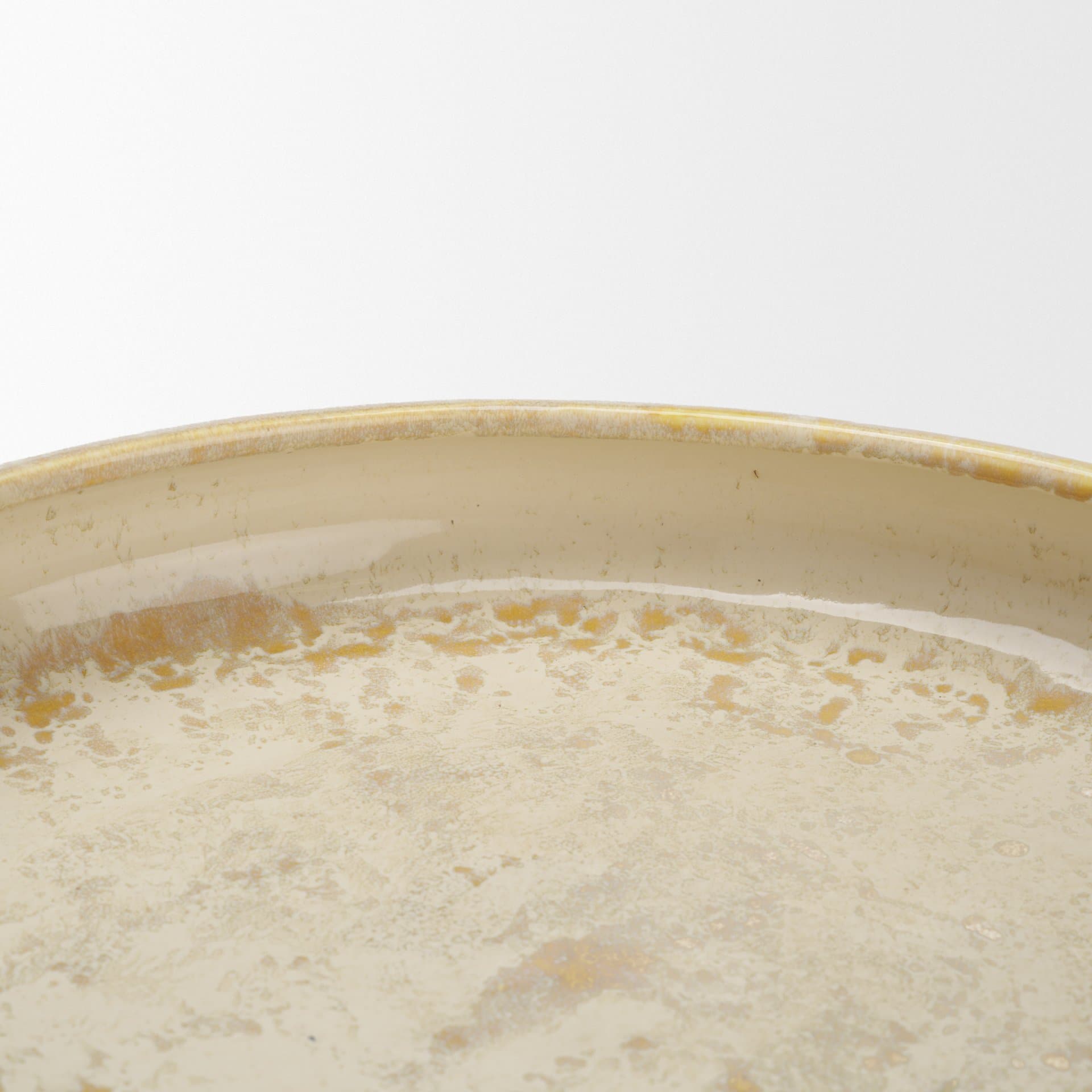Ophelia Cream and Beige Glazed Terracotta Decorative Bowl — product photograph