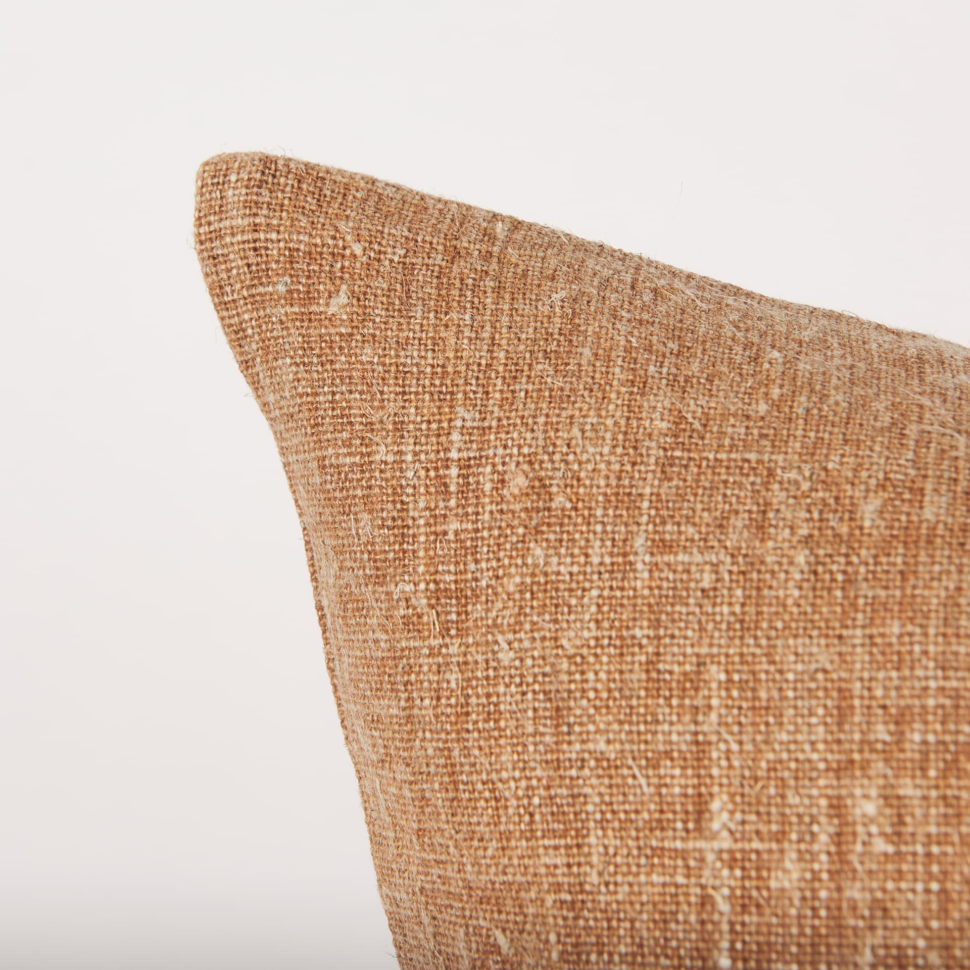 Jack 22x22 Rust Linen Square Decorative Pillow Cover w/Down Filler — product photograph