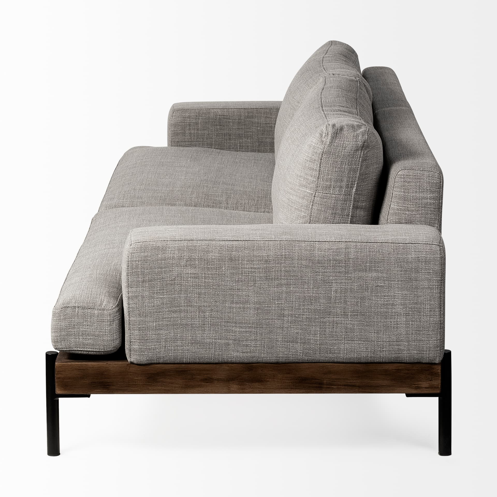 Colburne II 95" Gray Upholstered Three Seater Sofa — product photograph