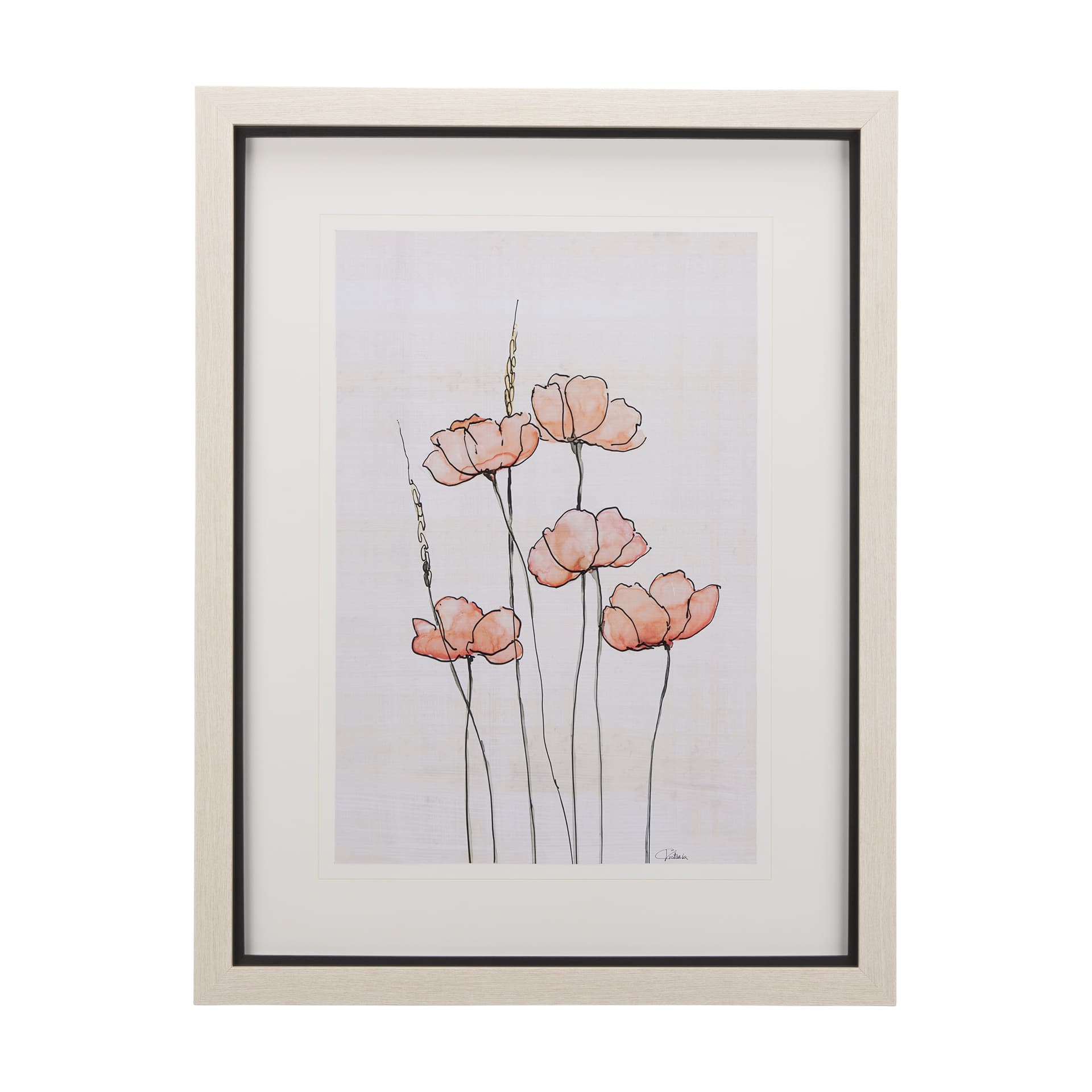 Meadow flowers II by Mercana Studio a Hand Embellished Textured Framed Art Print Matted under Glass — product photograph