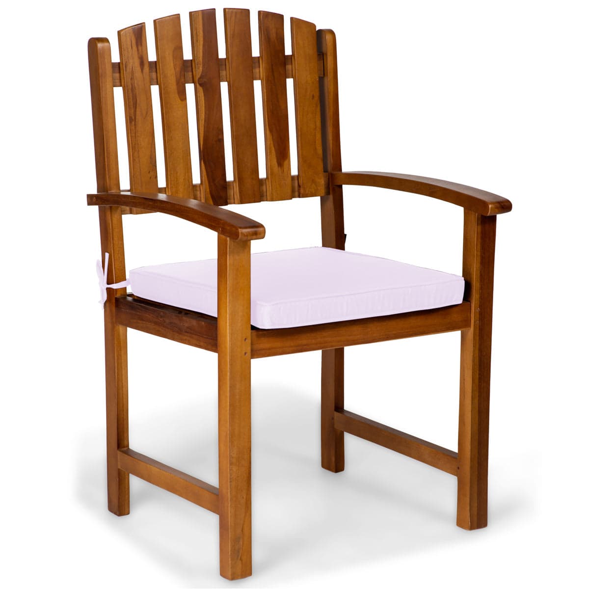 5-Piece Teak Butterfly Extension Table Dining Chair Set with Royal White Cushions TD72-20-RW — product photograph