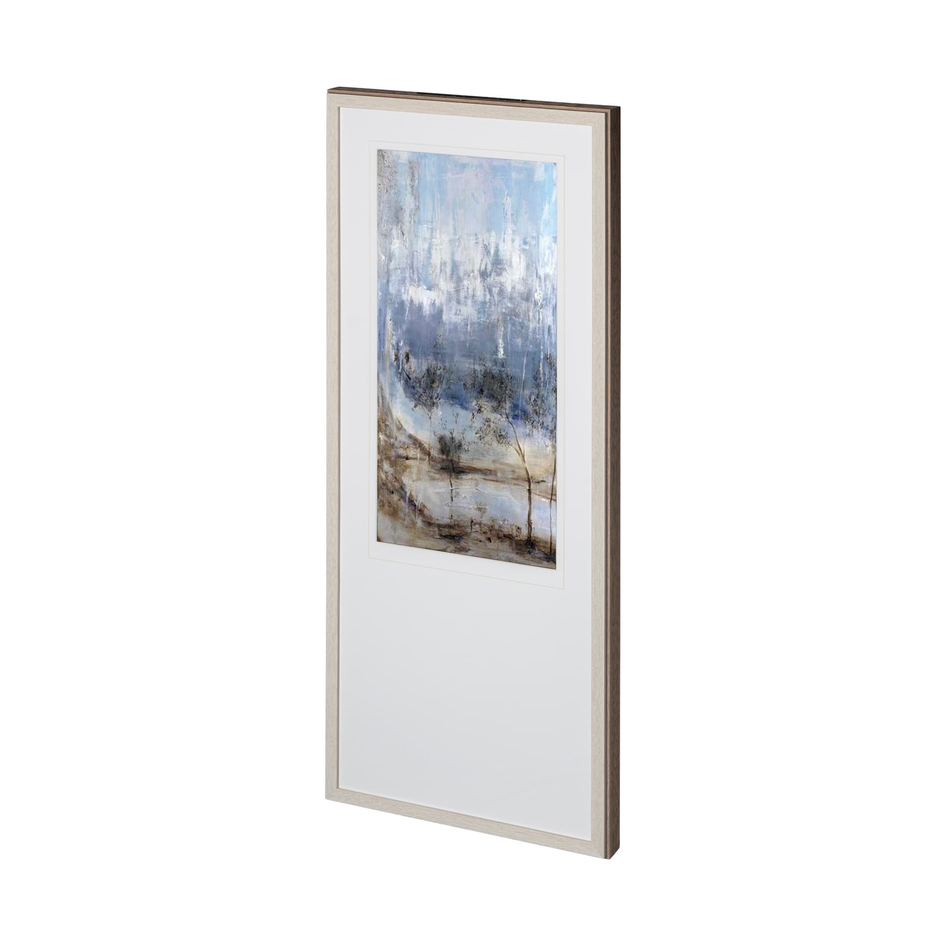 Anchored In Blue II by Aziz Kadmiri a Hand Embellished Textured Framed Art Print Matted under Glass — product photograph