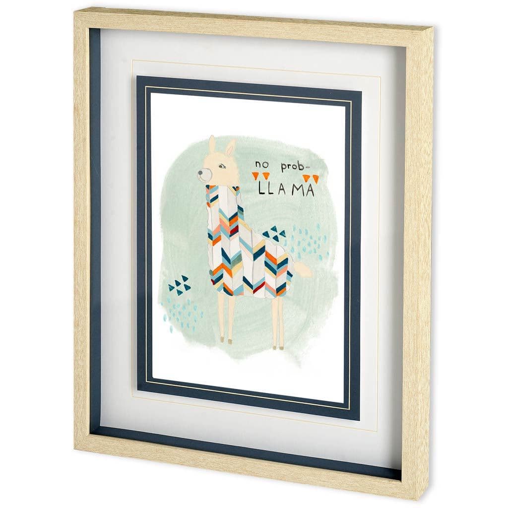 Llama Squad I by June Erica Vess a Framed Art Print Matted under Glass — product photograph