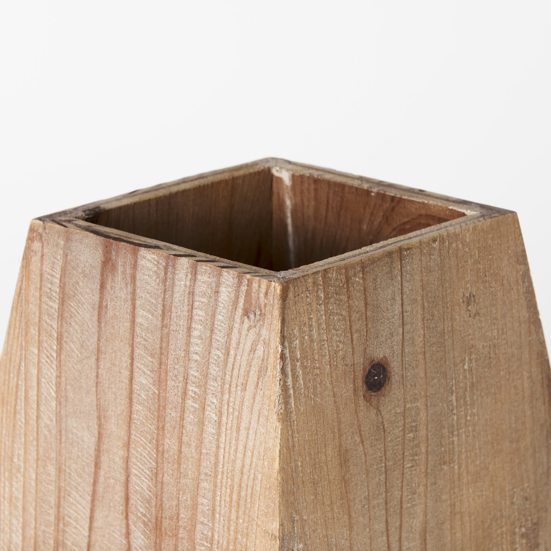 Allen III Tall Natural Wooden Base Oval Vase — product photograph