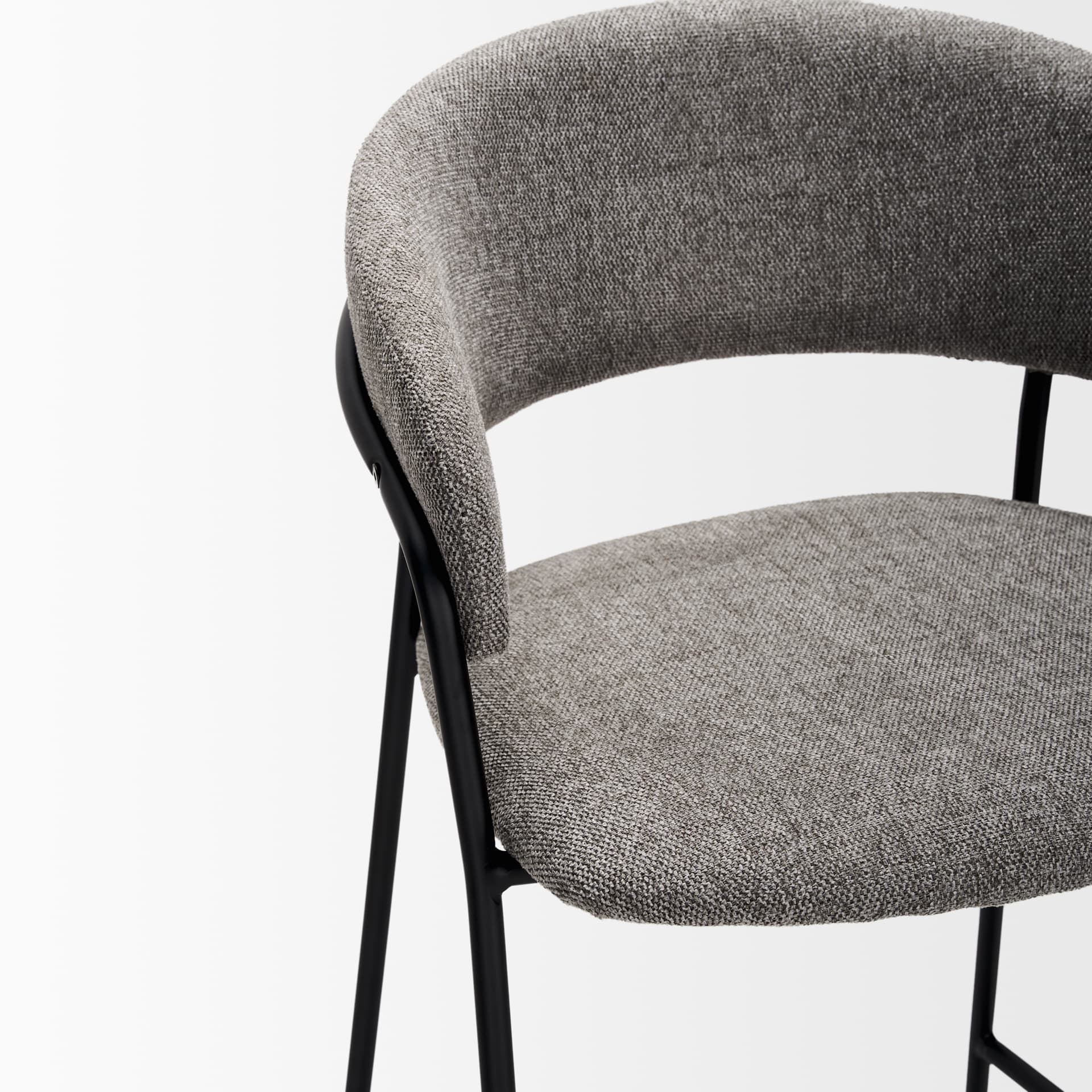 Carolyn Backless 39.8in Seat Bar Stool | Gray Fabric w/ Stool — product photograph