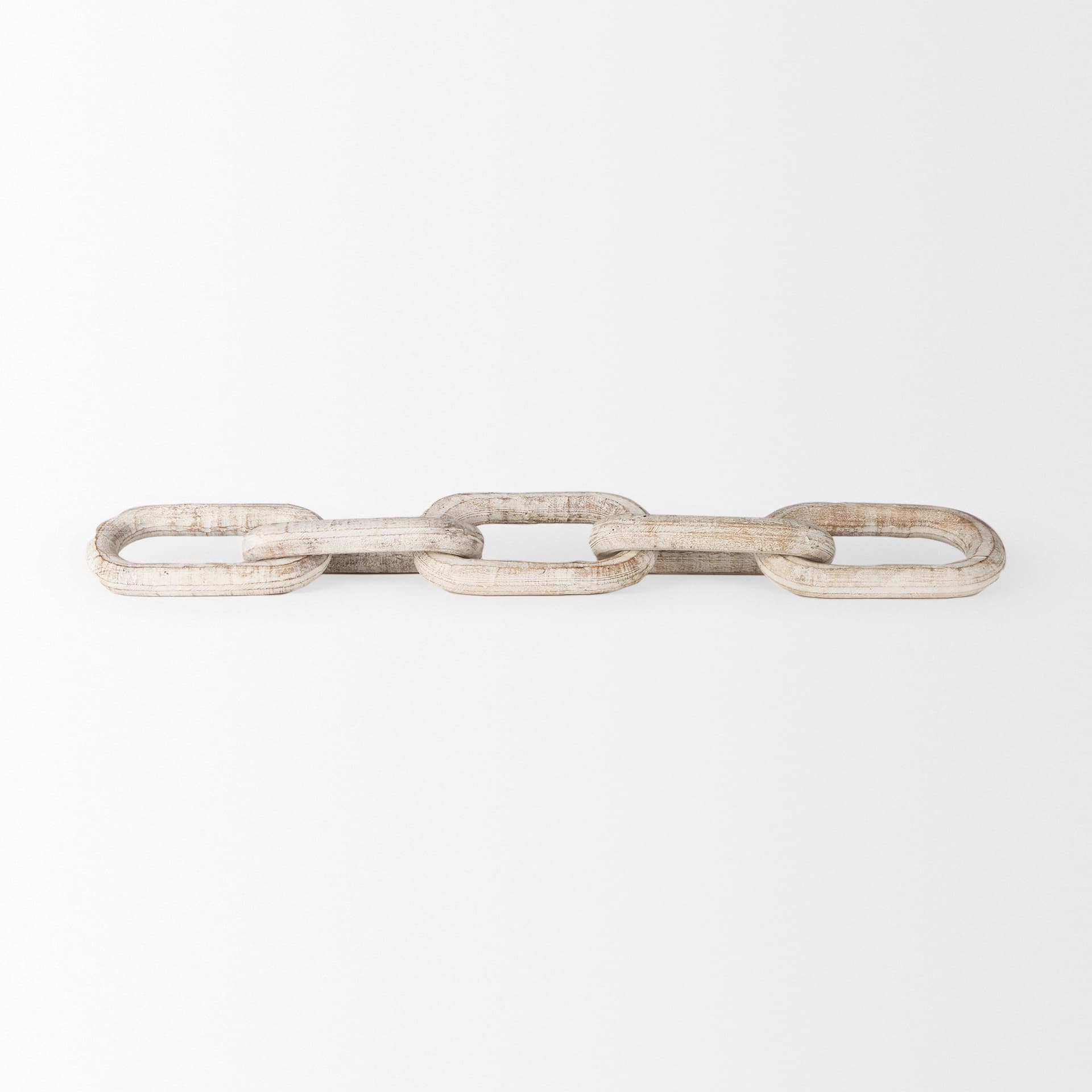 Alix 29.0L x 5.0W x 5.0H Beige Wooden Link Chain Decorative Object — product photograph