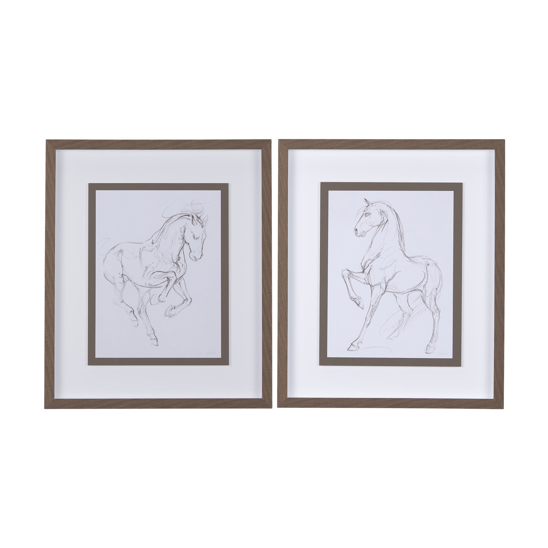 Horse I by Mercana Studio a Hand Embellished Textured Framed Art Print Matted under Glass — product photograph