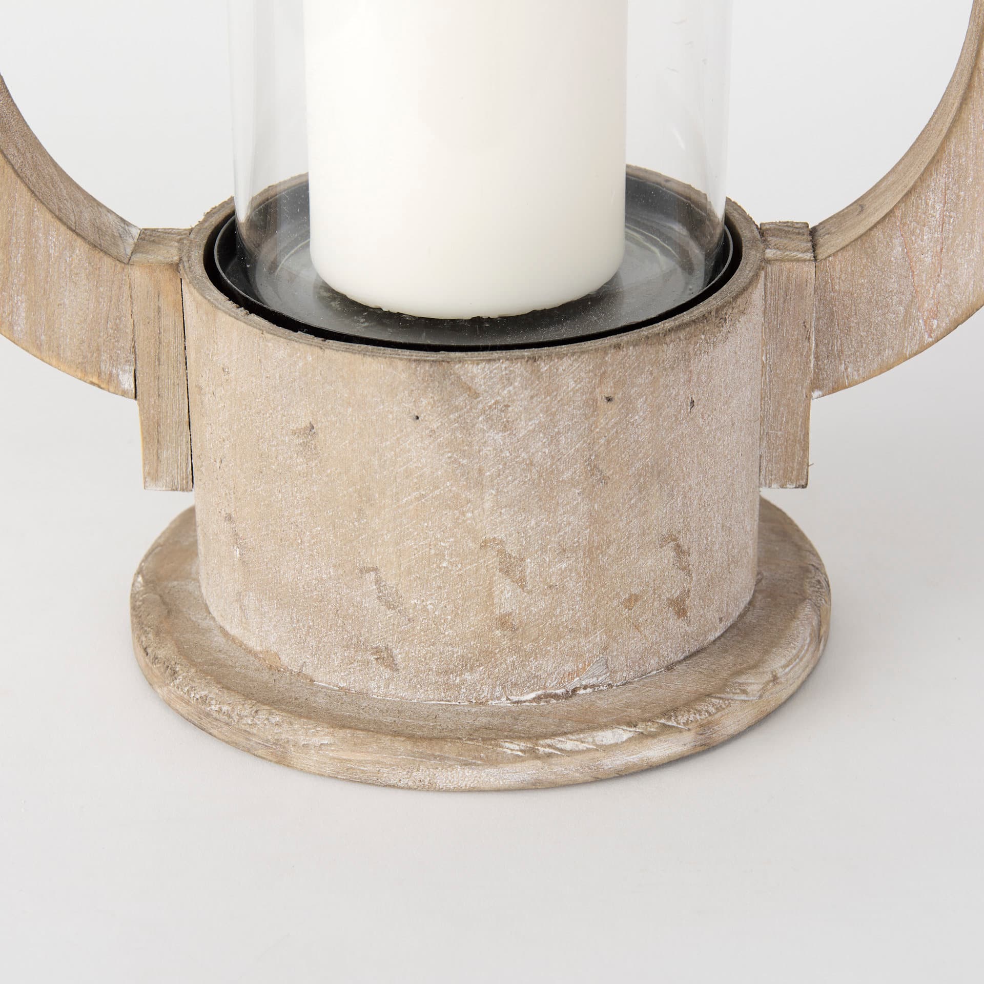 Zain II Large Brown Wooden Vintage Inspired Candle Holder Lantern — product photograph