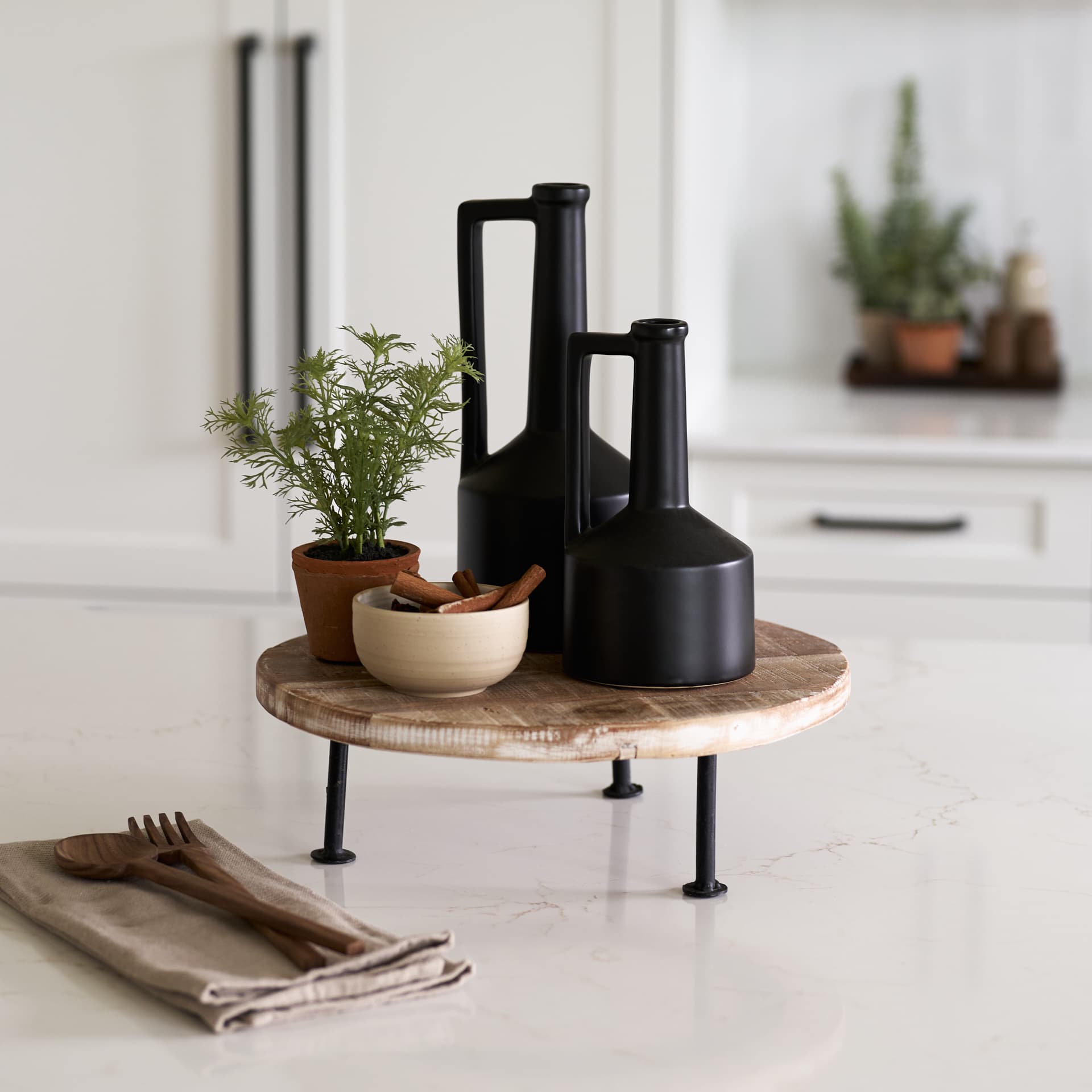 Burton 10.8H Small Matte Black Ceramic Jug Vase — product photograph