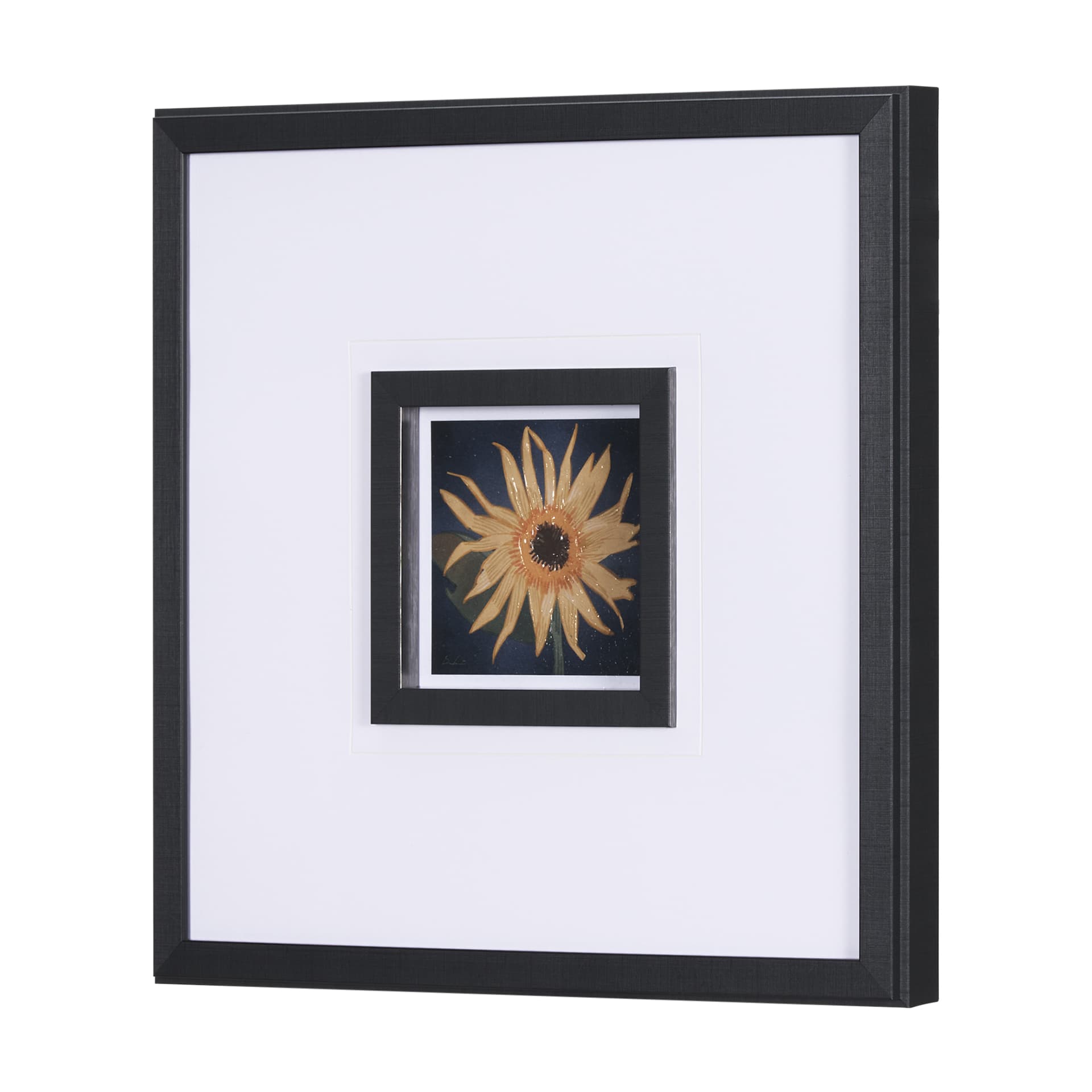 Flower Portrait IX by Mercana Studio a Hand Embellished Textured Framed Art Print Matted under Glass — product photograph
