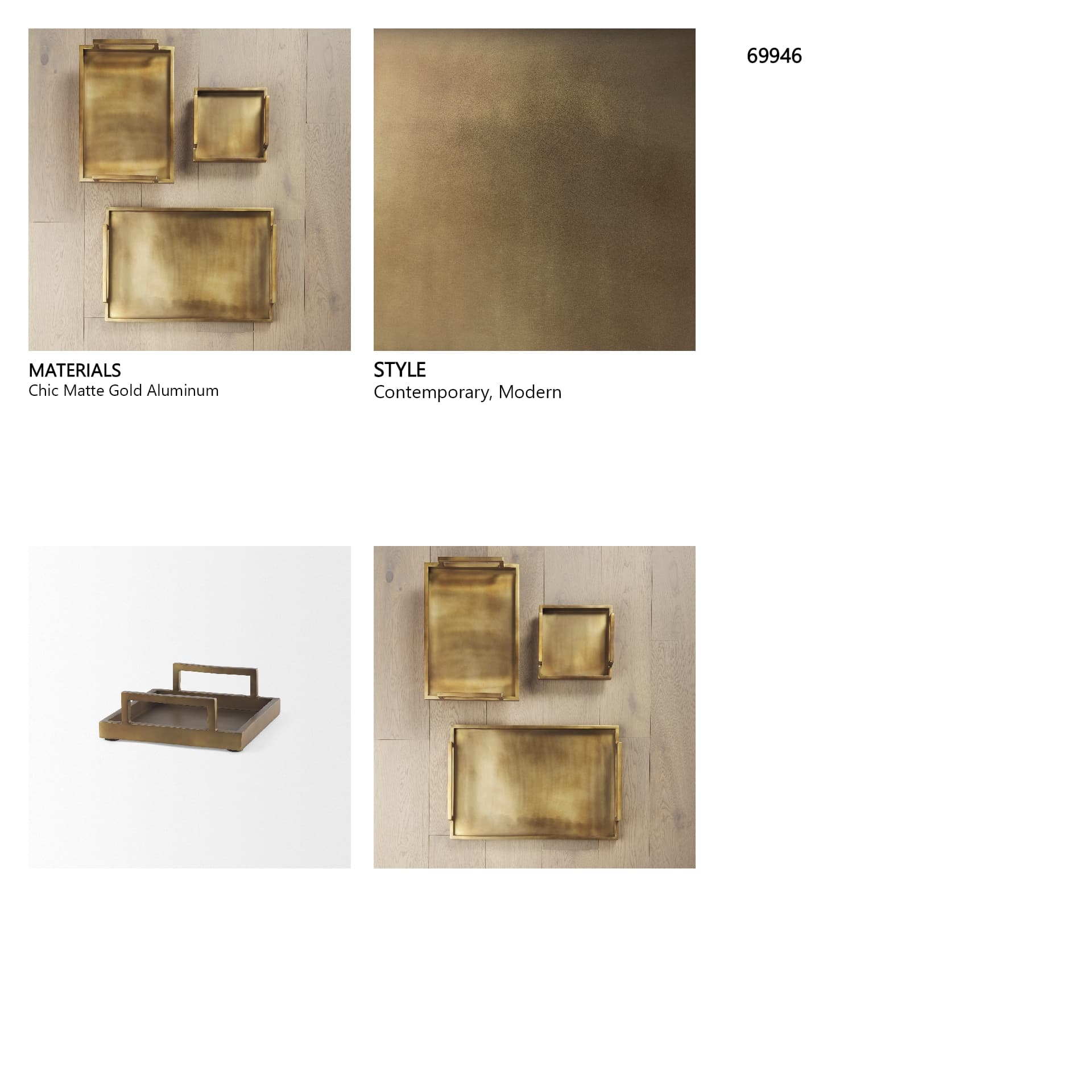 Shay Aluminium Tray - Small — in a styled room