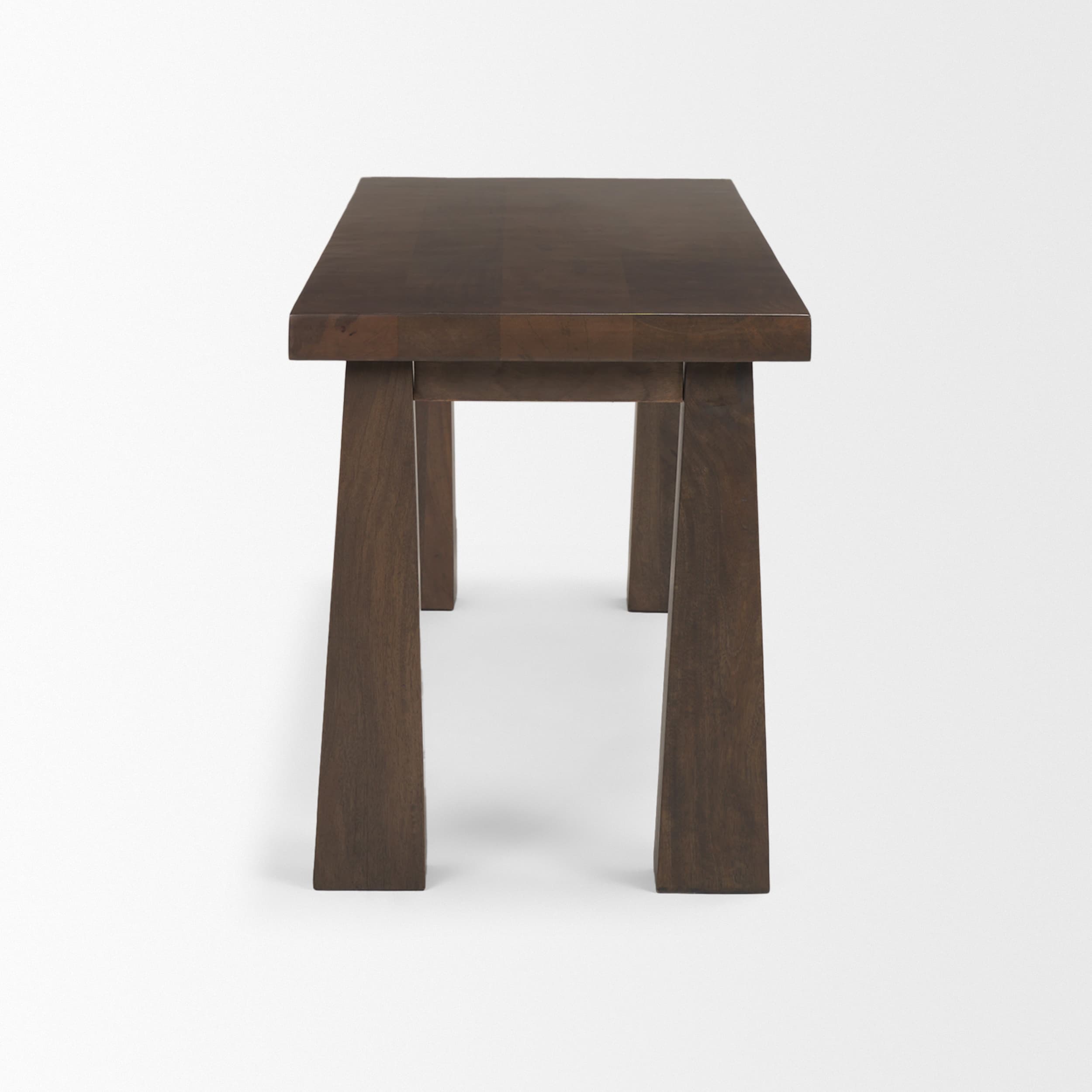 Wolcott Rectangular Dark Brown Solid Wood Bench — product photograph