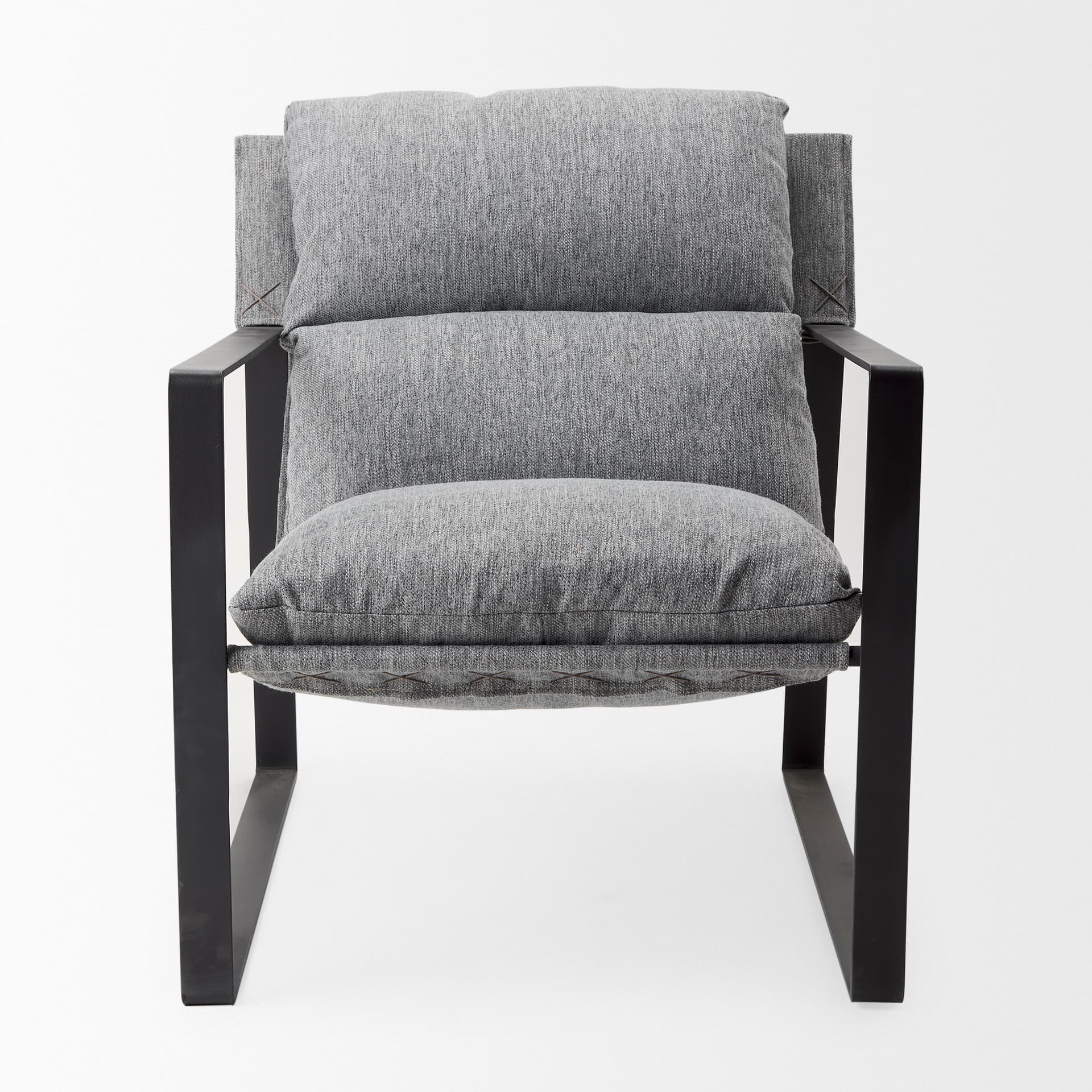 Guilia Castlerock Gray With Metal Frame Sling Accent Chair — product photograph
