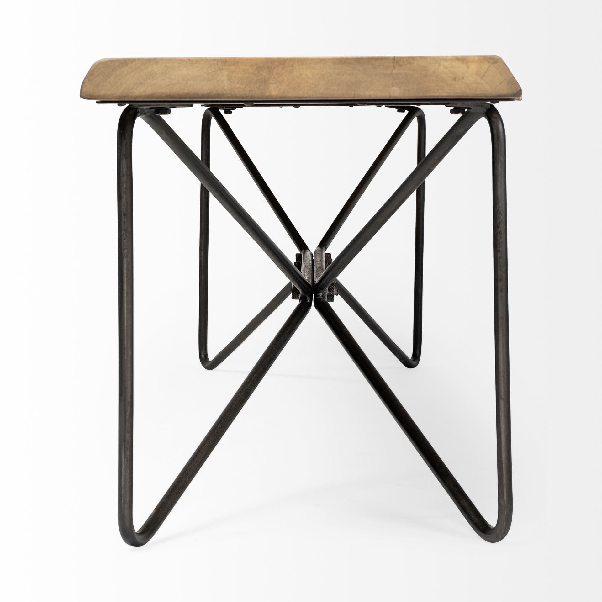 Papillion III 66L x 16W Blonde Wood And Iron Dining Bench — product photograph