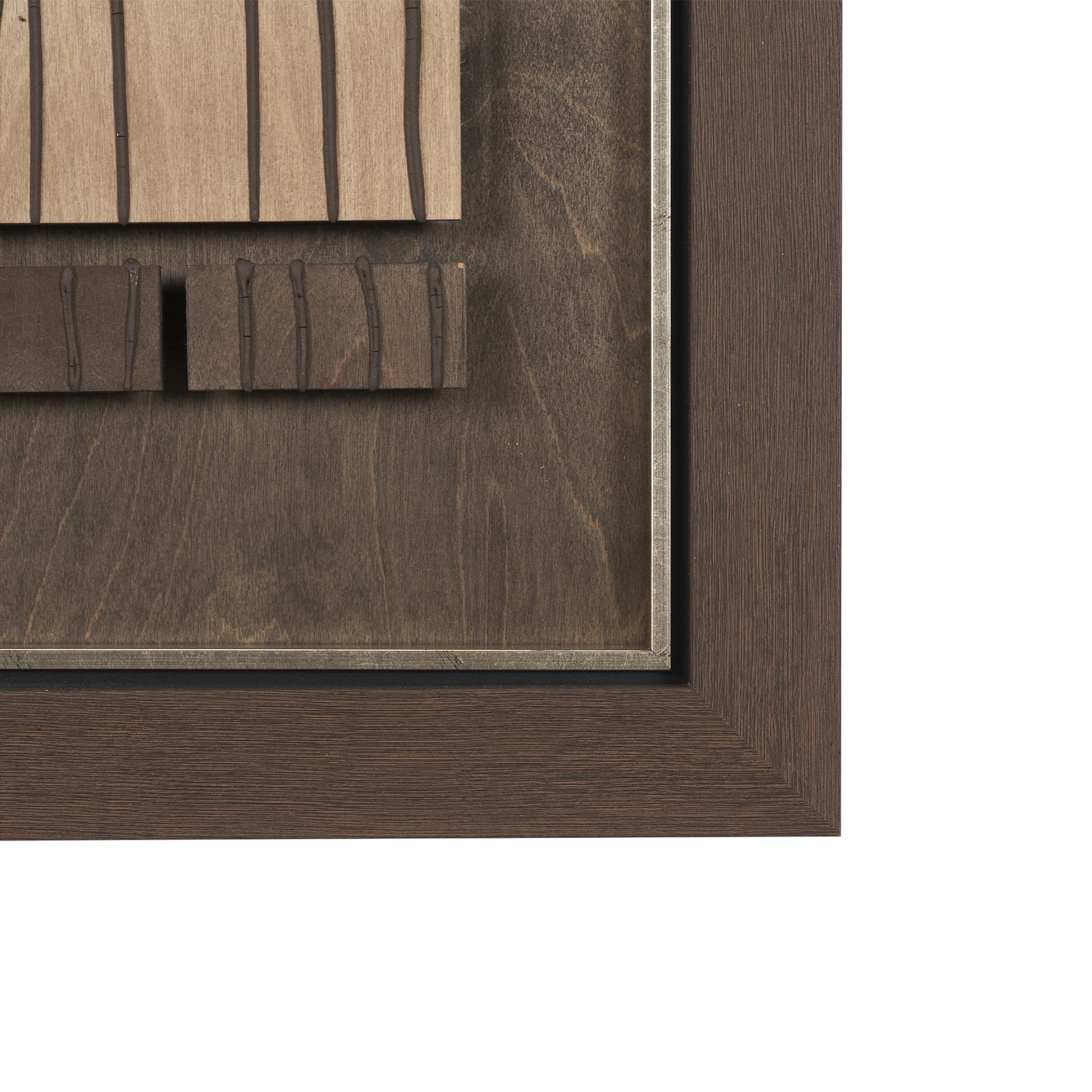 Timber Mosaic III by Mercana Studio Handmade Original Framed Artwork Matted — product photograph