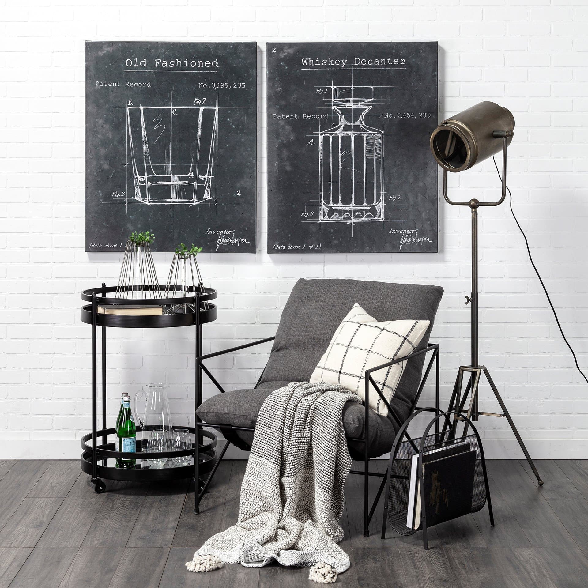 Madeline II Large Gunmetal Gray Metal Glass Test Tube Vase — in a styled room