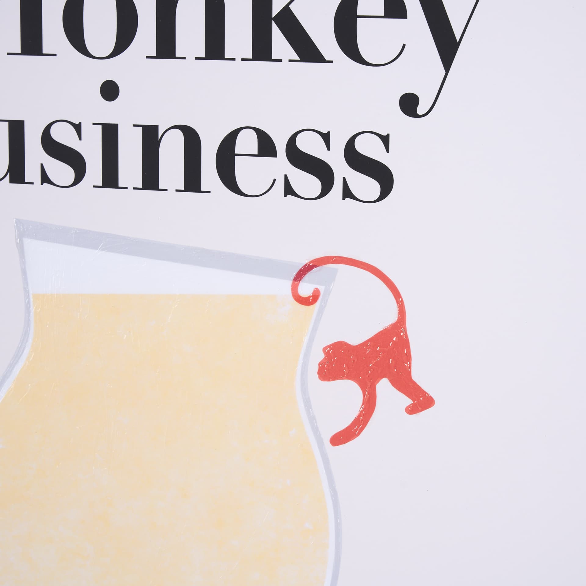Monkey Business by Mercana Studio a Hand Embellished Textured Framed Art Print Matted under Glass — product photograph