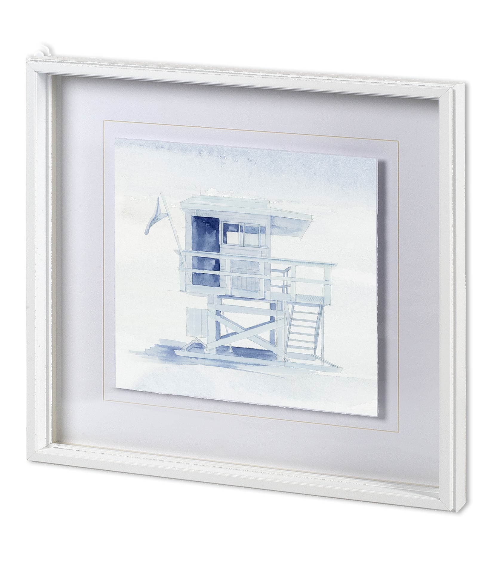 On Beach IV by Mercana Studio a Hand Embellished Textured Framed Art Print Matted under Glass — product photograph