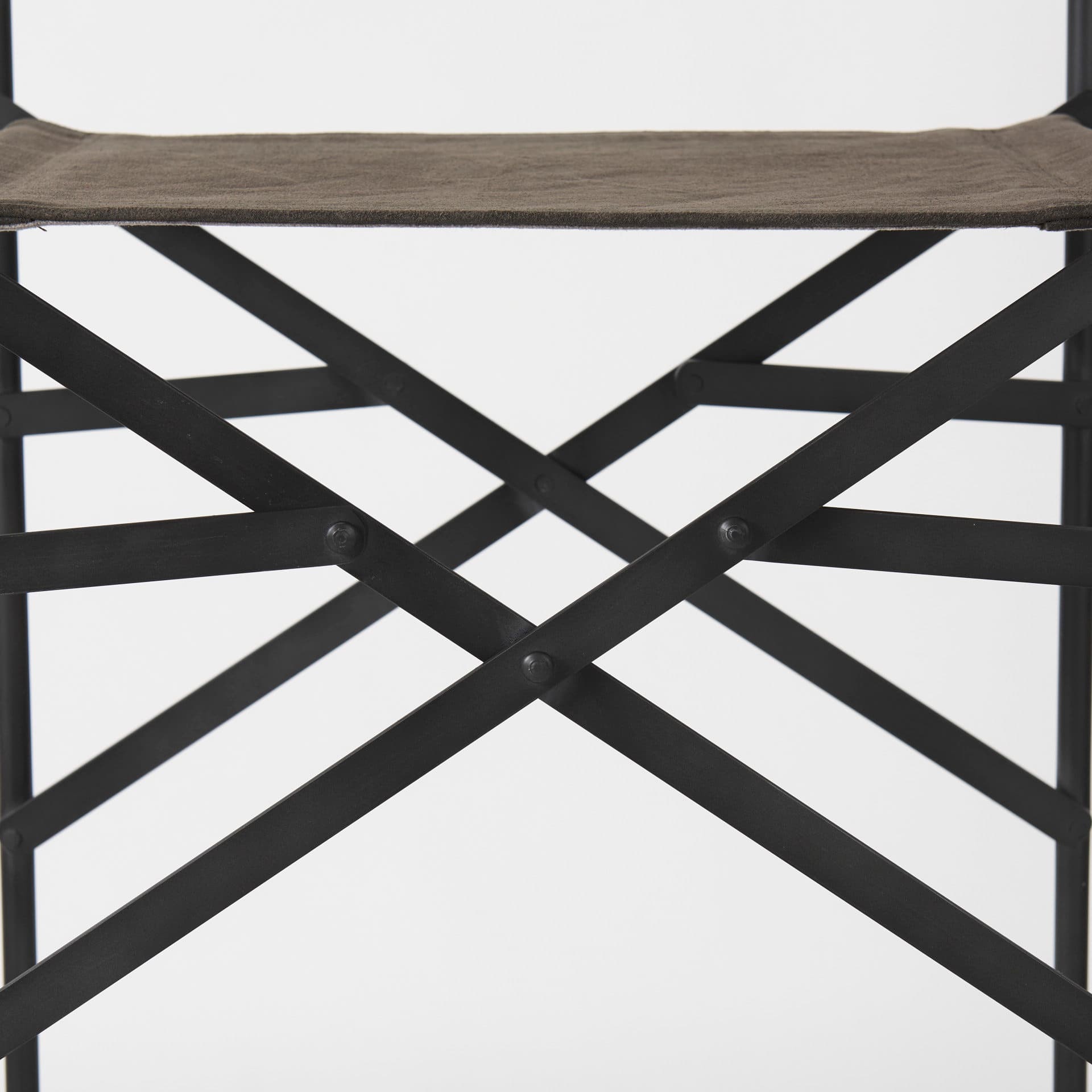 Direttore Backless 44.3in Seat Bar Stool | Brown/Gray Suede w/ Metal — product photograph