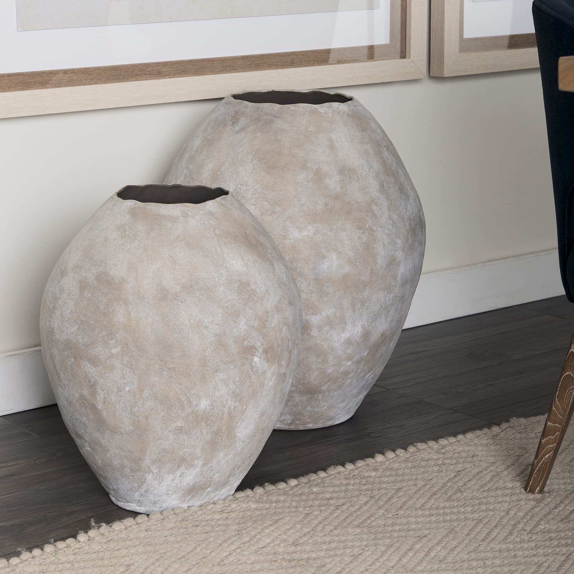 Gobi 19.75L x 24H Large Tan Ceramic Oval Vase — product photograph