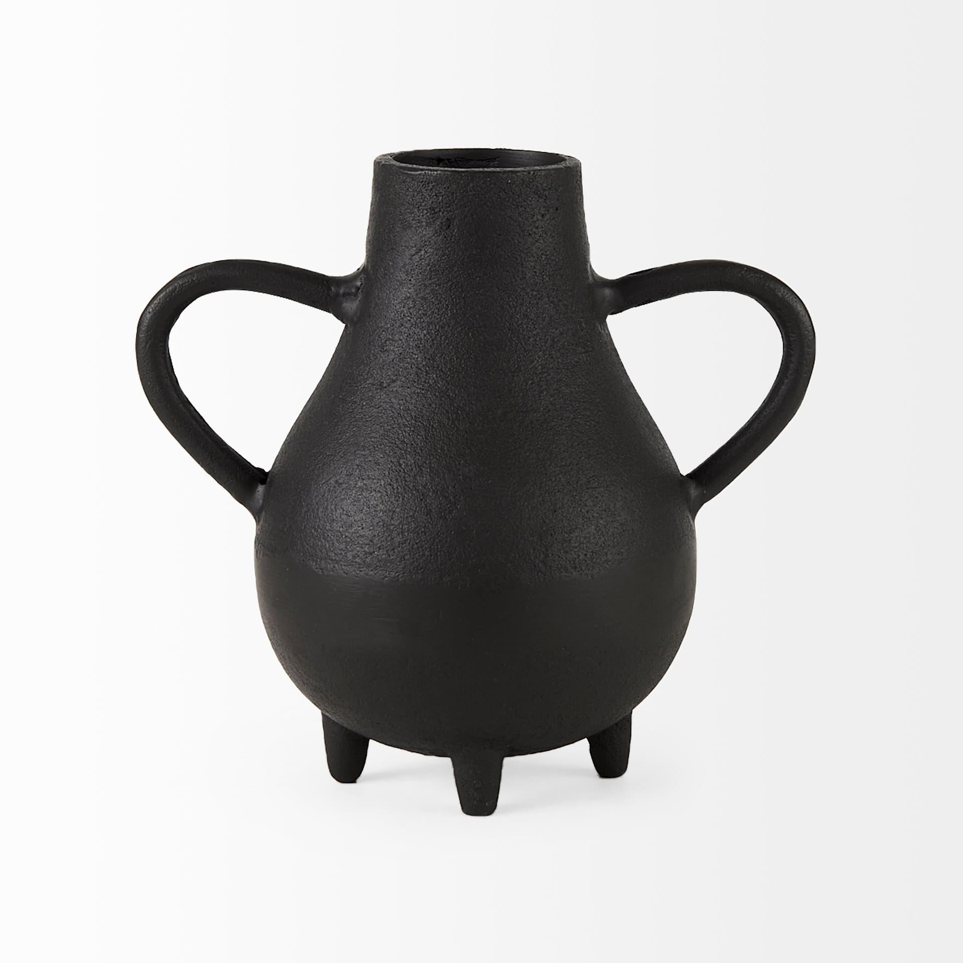 Cyrus Black Two handled Vase Decorative Object — product photograph