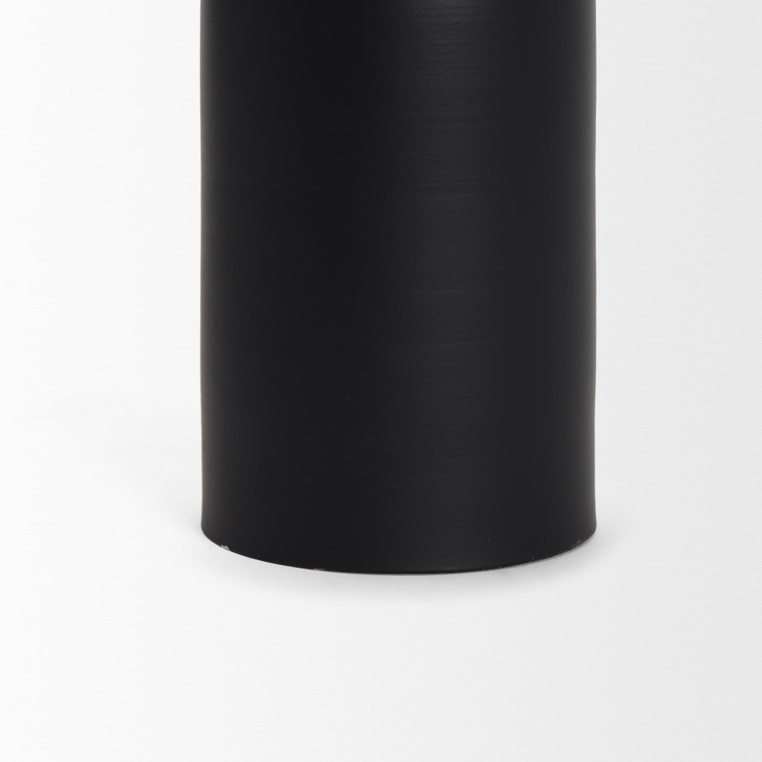 Qamra Tall Black Metal Pillar Candle Holder — product photograph