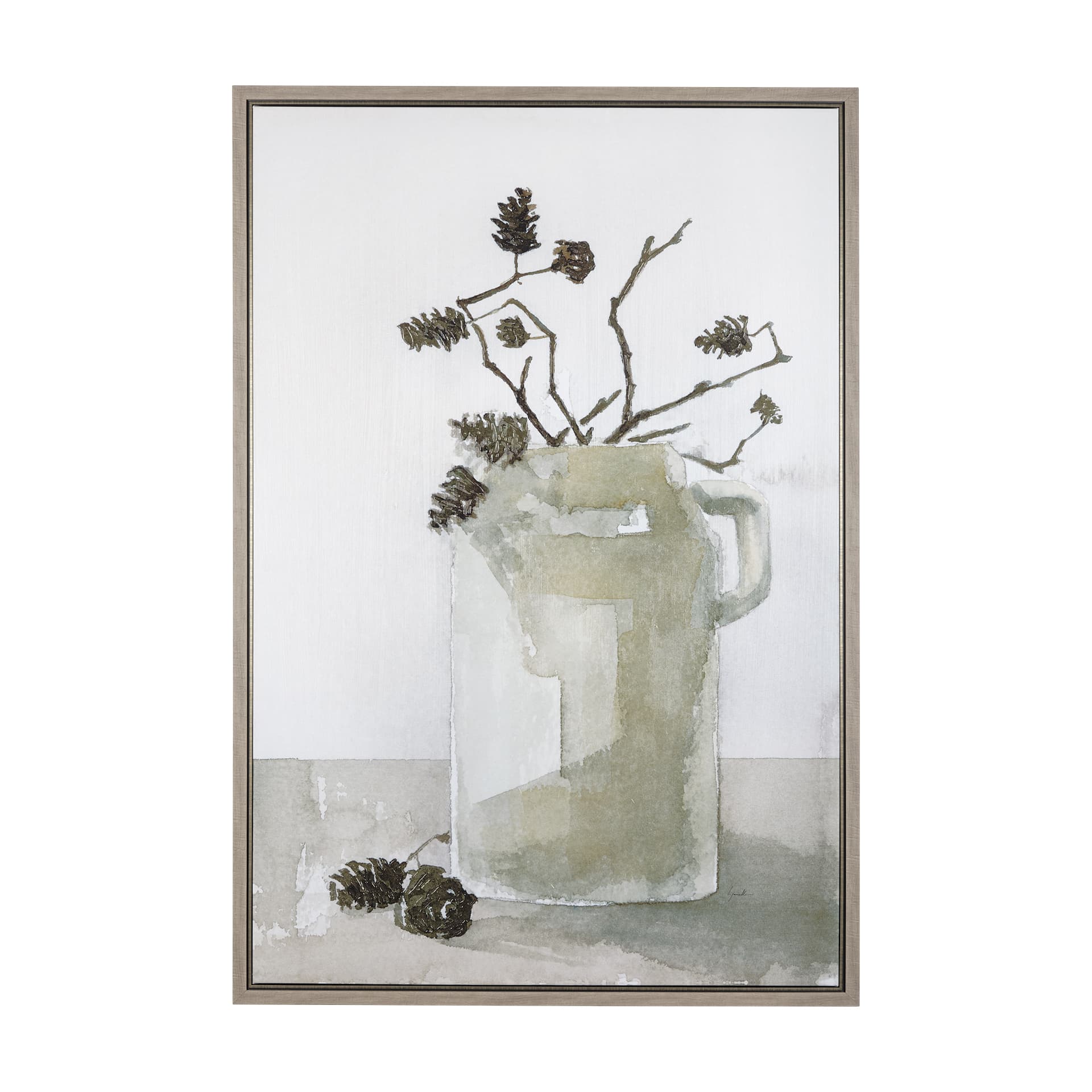 Earthenware by Mercana Studio a Hand Embellished Textured Framed Canvas — product photograph
