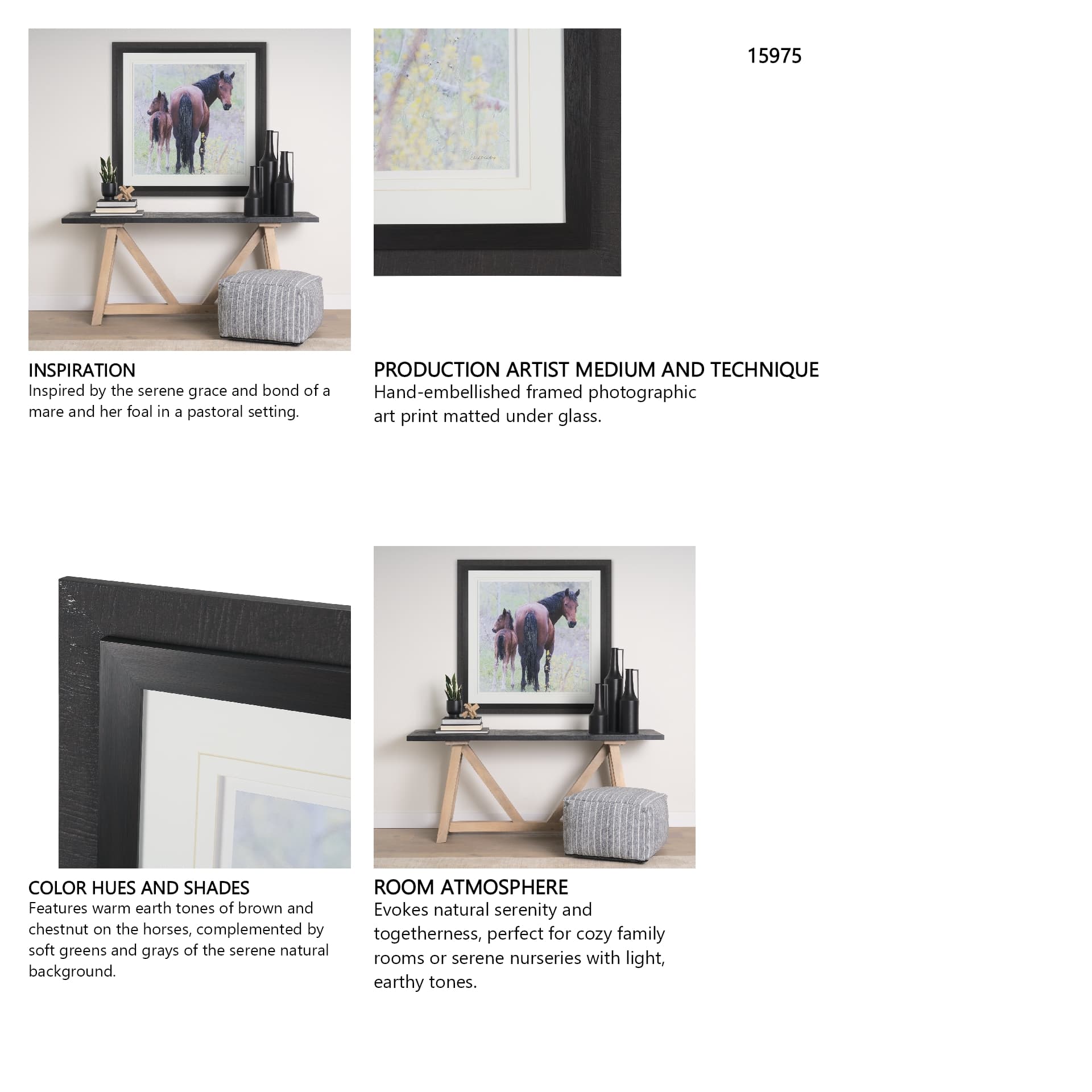 A Watchful Bond by Chad Mackay Hand Embelished Framed Art Print Matted under Glass — in a styled room