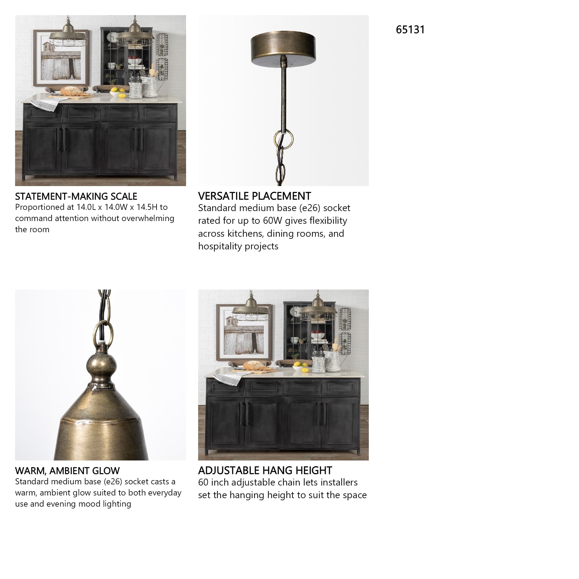 Tahla 14x 14.5 Gold Toned Metal Cage Pendant Light — in a styled room