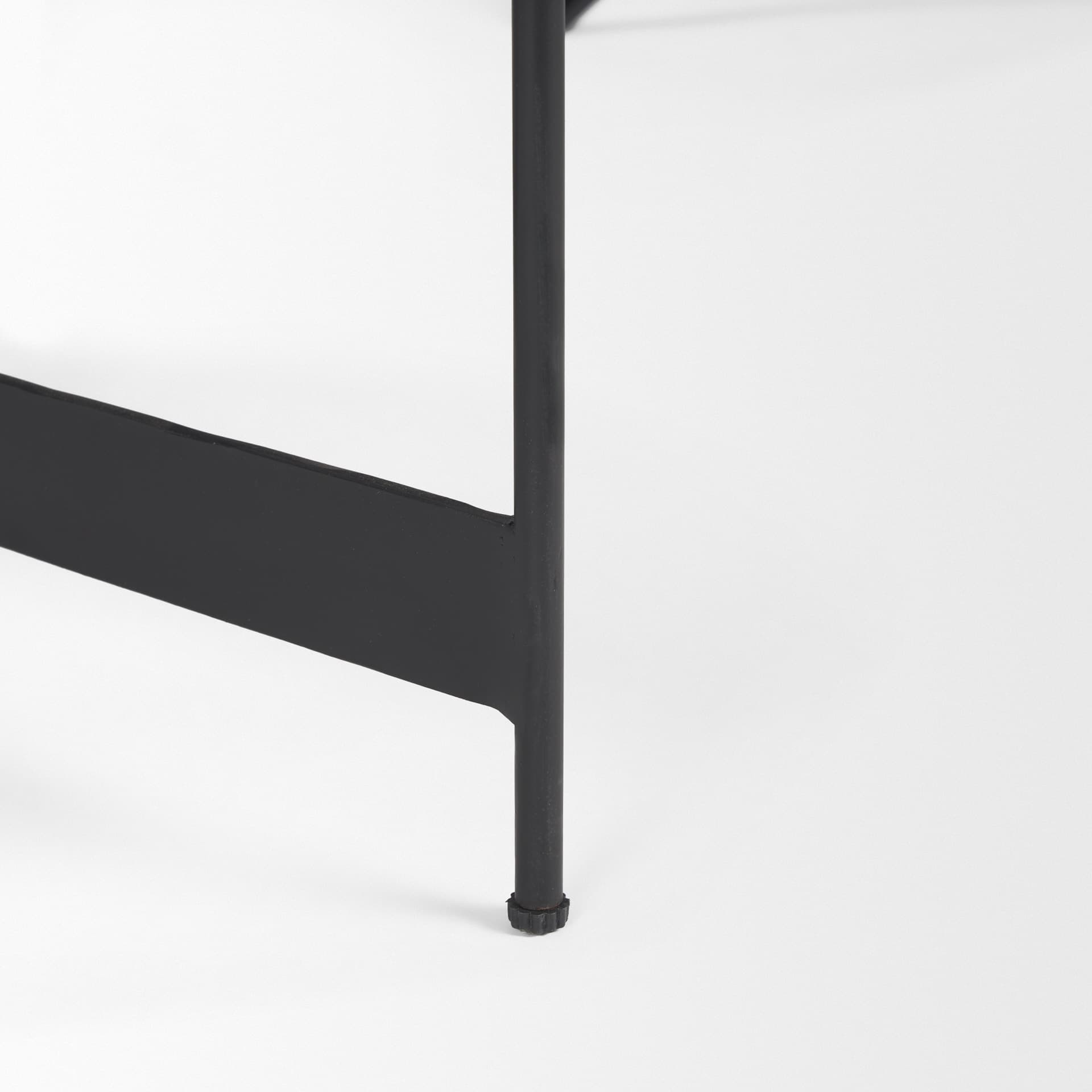 Wade Travertine Marble w/ Matte Black Metal Coffee Tables — product photograph