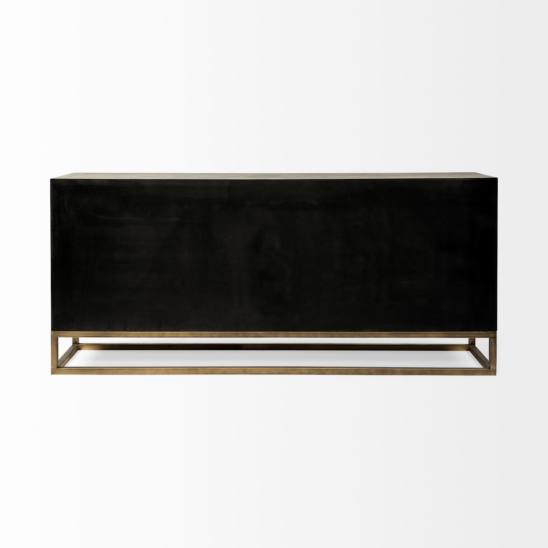 Genevieve II 70x15.8 Gray Fir Veneer W/Gold Metal Frame Base 9 Drawer Sideboard — product photograph