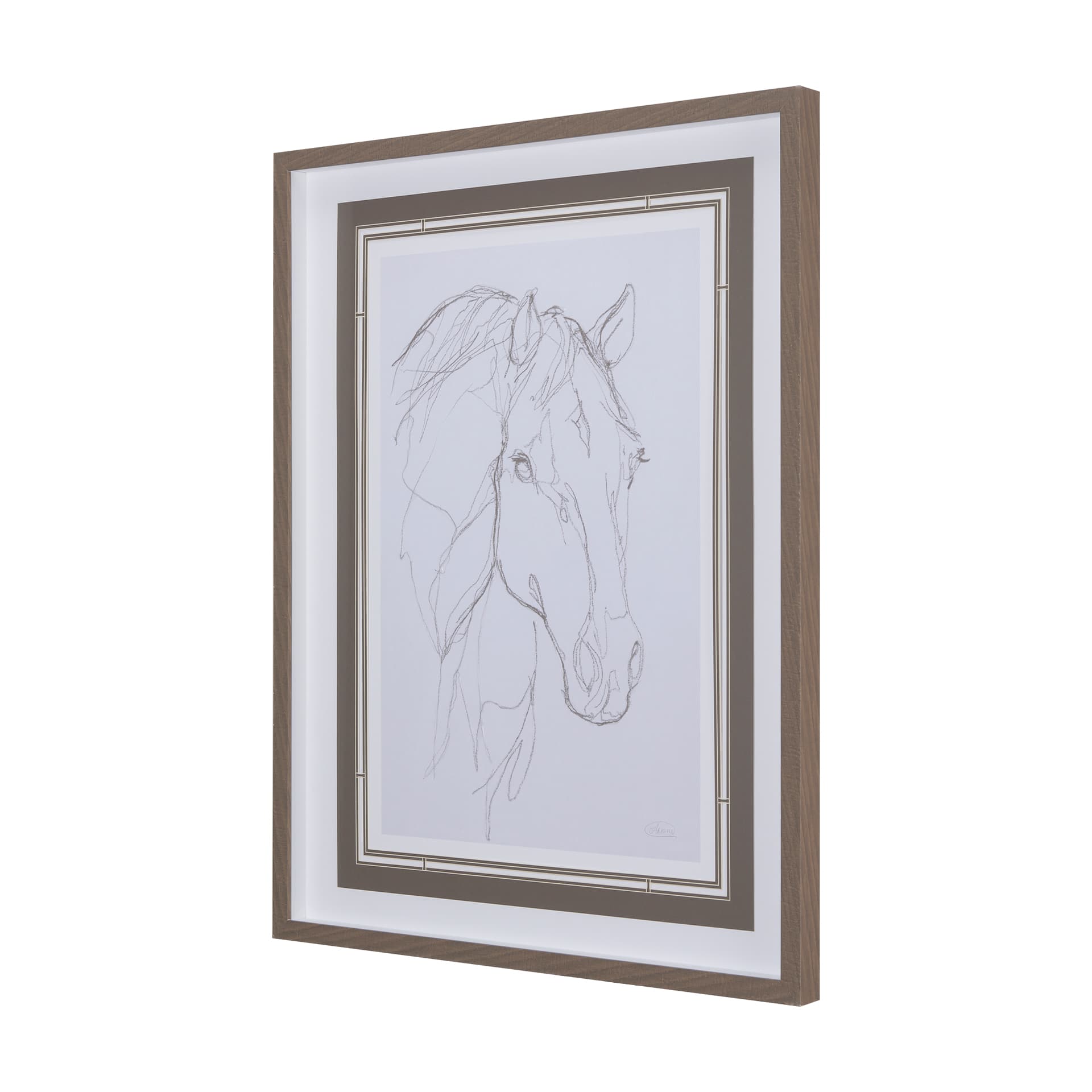 Thoroughbred III by Mercana Studio a Hand Embellished Textured Framed Art Print Matted under Glass — product photograph