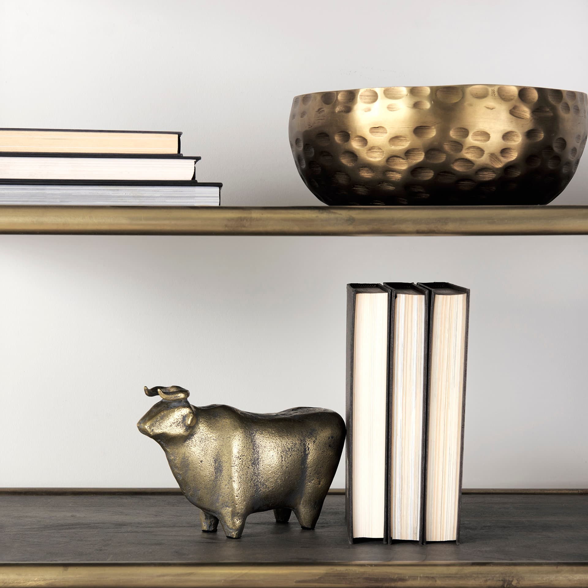 Karmel 12L x 12W Gold Hammered Aluminum Bowl — product photograph