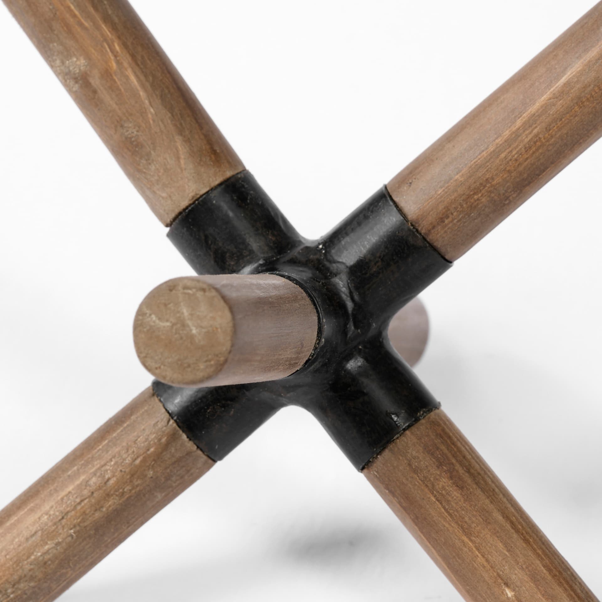 Stuhrling I (Small) 7L x 7W Brown Wood W/ Black Metal Jack — product photograph