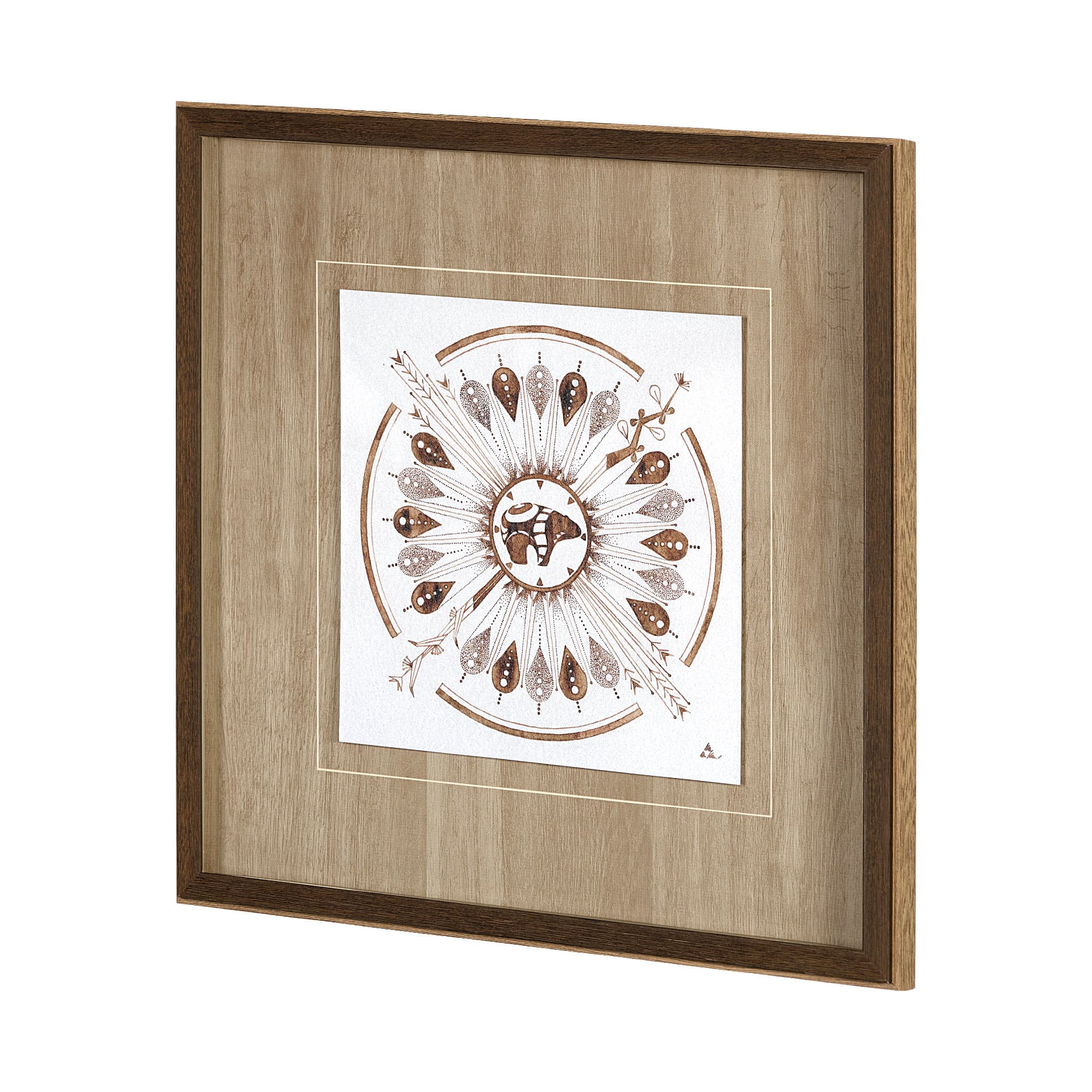 Sandpainting-Watercolor II by Mercana Studio Hand Embellished Framed Art Print Matted under Glass — product photograph